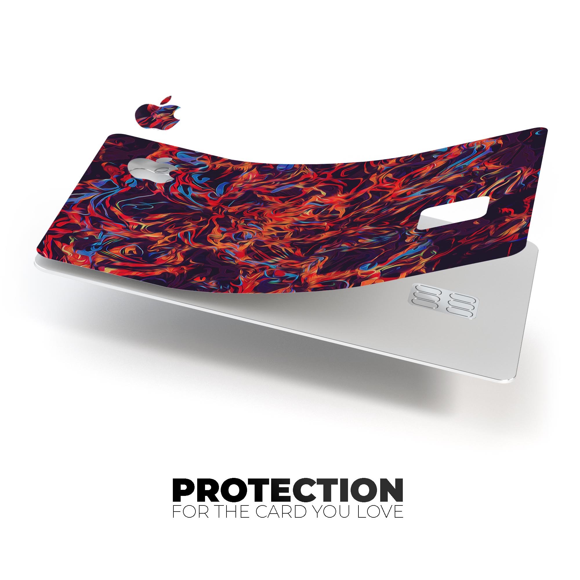 Liquid Abstract Paint Remix V27 skin for Apple Card, showcasing vibrant colors and premium vinyl material.