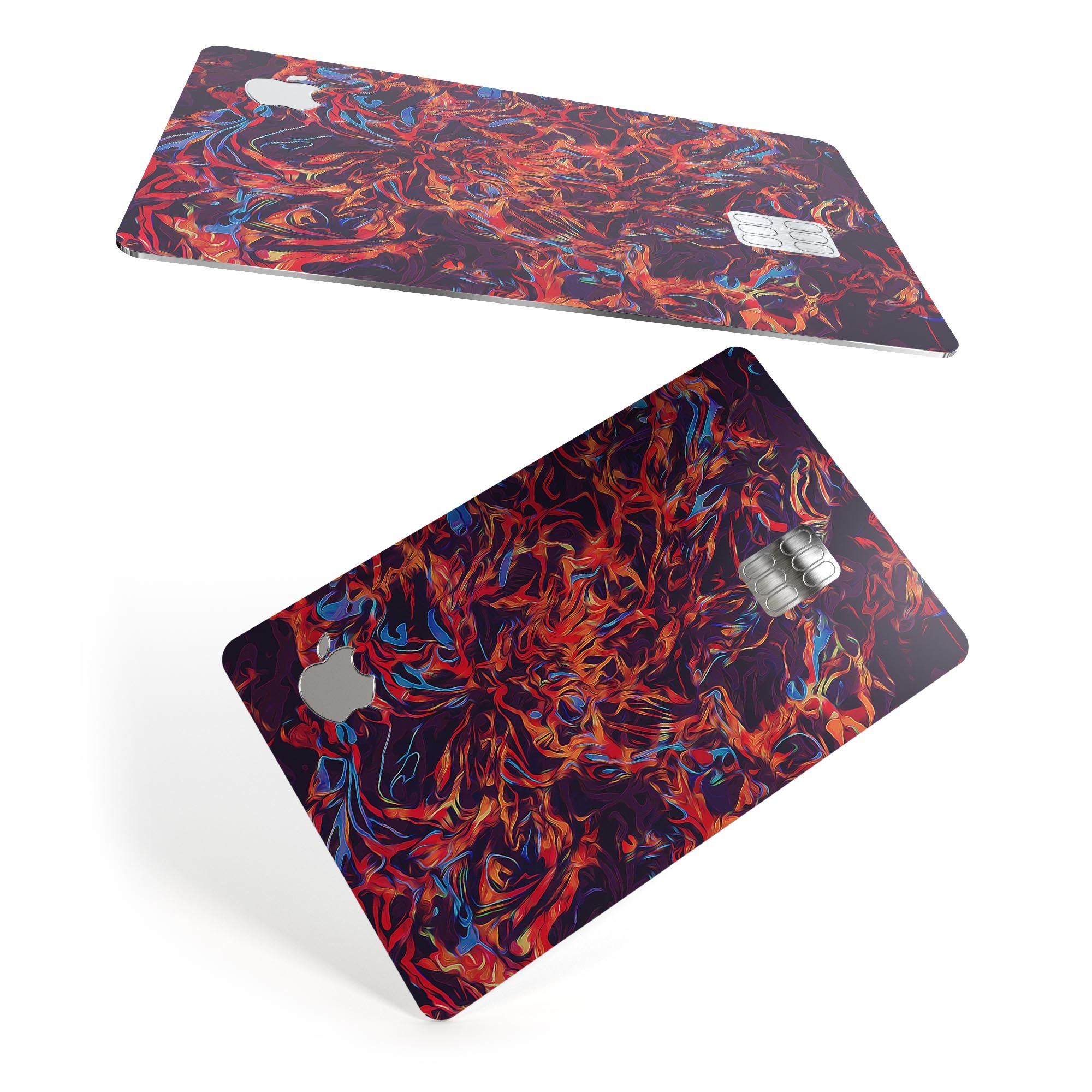 Liquid Abstract Paint Remix V27 skin for Apple Card, showcasing vibrant colors and premium vinyl material.