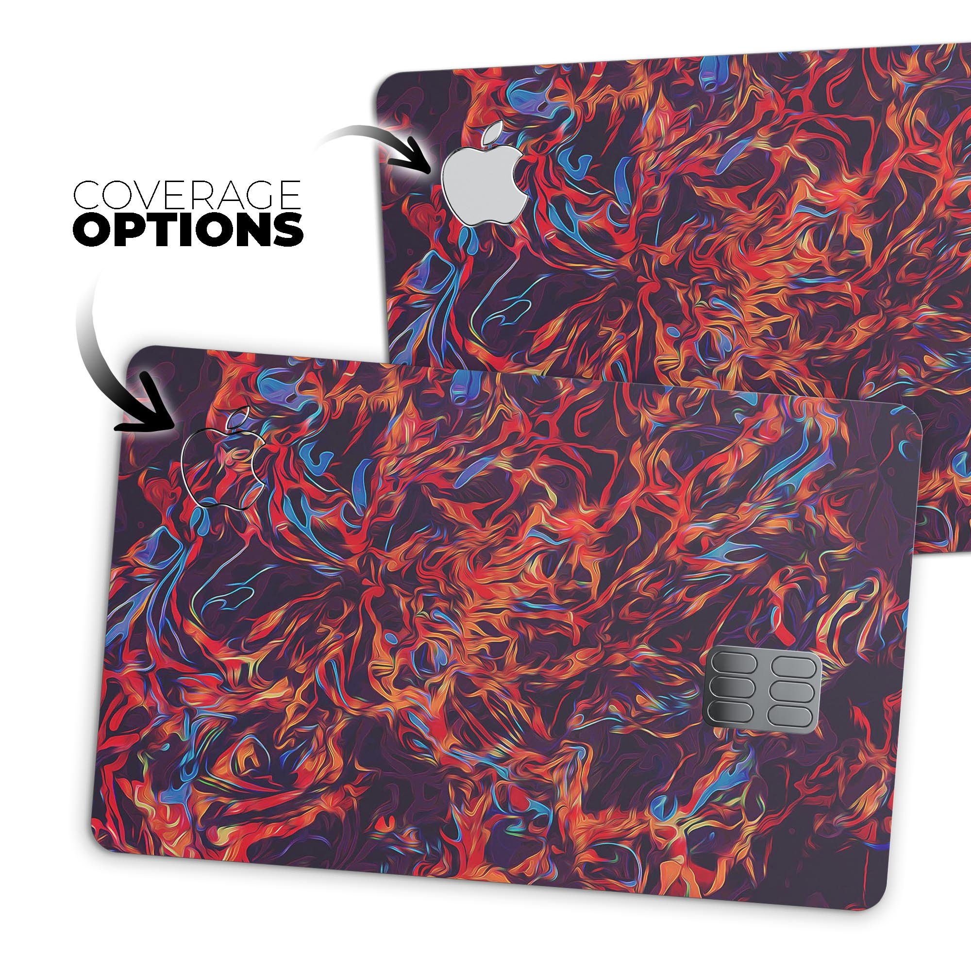 Liquid Abstract Paint Remix V27 skin for Apple Card, showcasing vibrant colors and premium vinyl material.