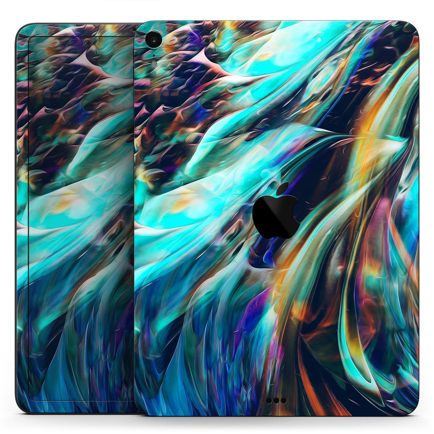 Liquid Abstract Paint Remix V28 full body skin decal for Apple devices, showcasing vibrant colors and a sleek design.