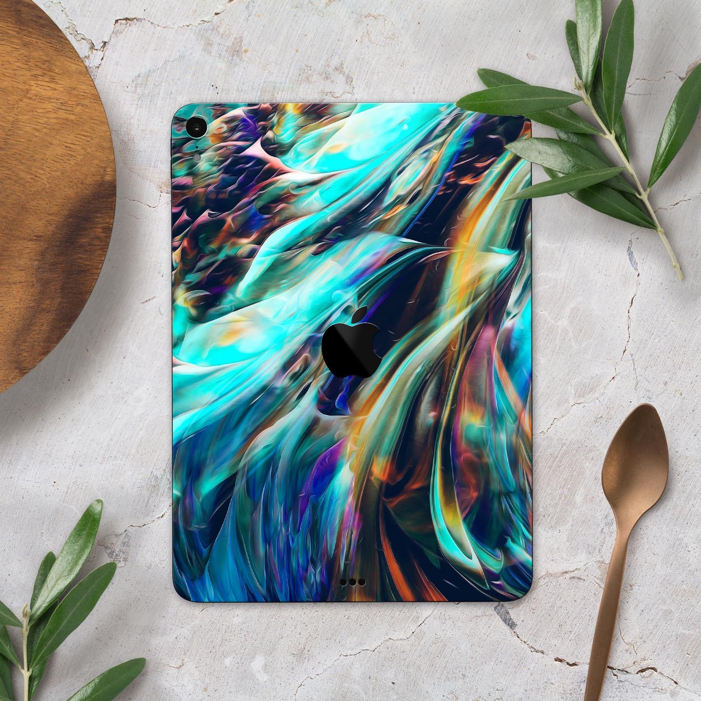 Liquid Abstract Paint Remix V28 full body skin decal for Apple devices, showcasing vibrant colors and a sleek design.