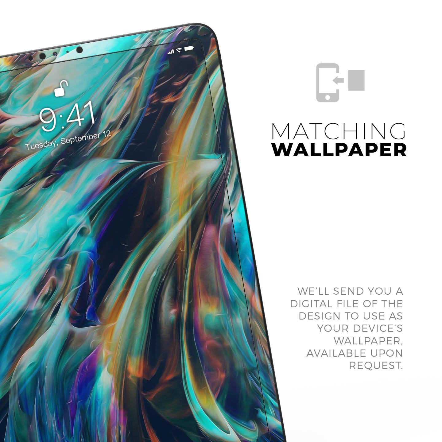 Liquid Abstract Paint Remix V28 full body skin decal for Apple devices, showcasing vibrant colors and a sleek design.