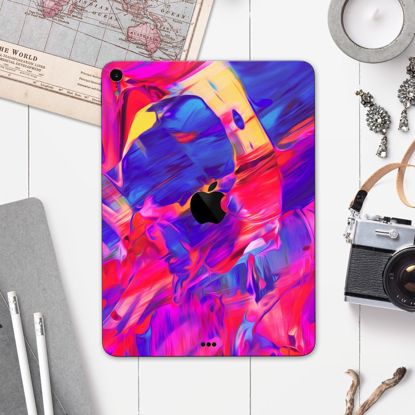 Liquid Abstract Paint Remix V33 full body skin decal for Apple devices, showcasing vibrant colors and a sleek design.