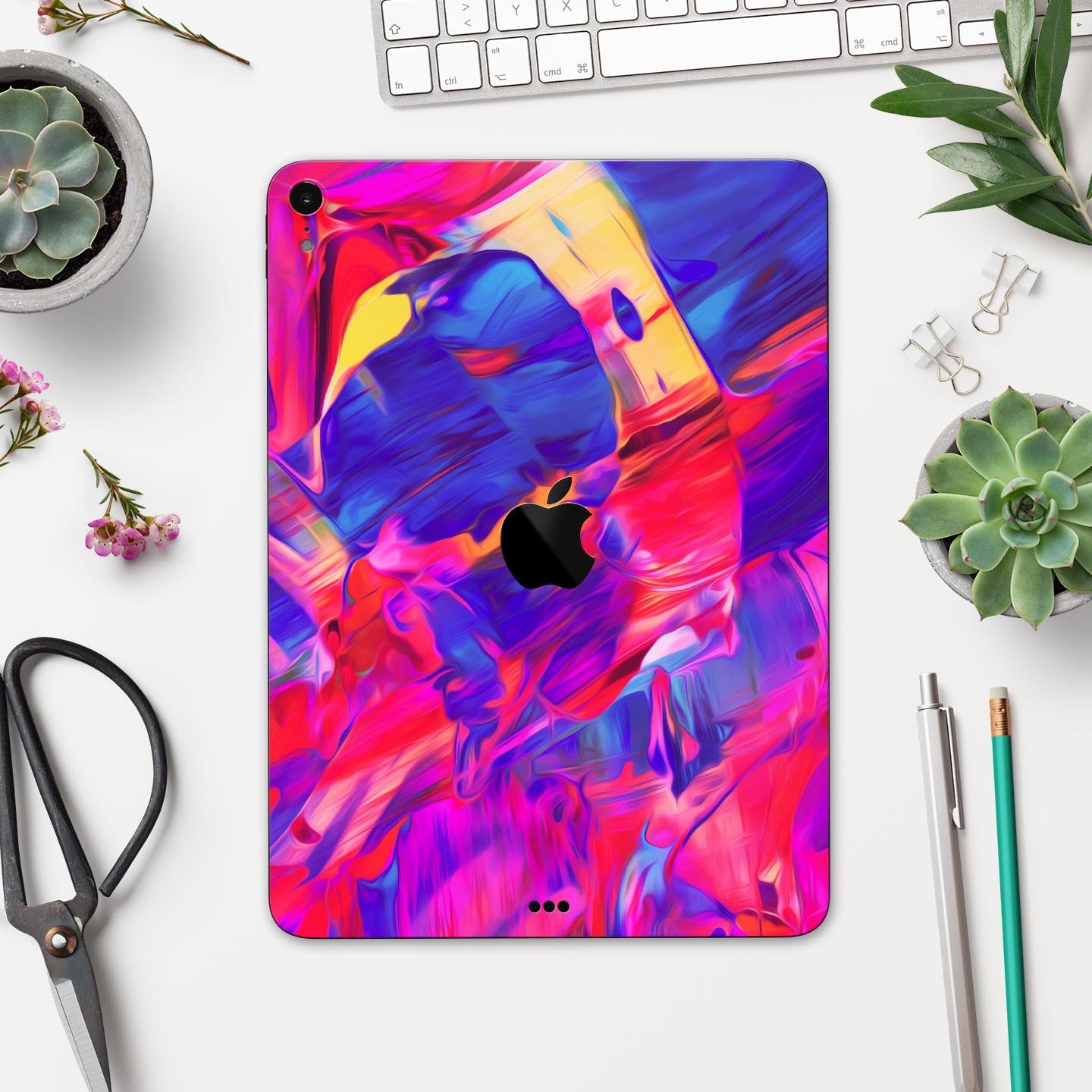 Liquid Abstract Paint Remix V33 full body skin decal for Apple devices, showcasing vibrant colors and a sleek design.