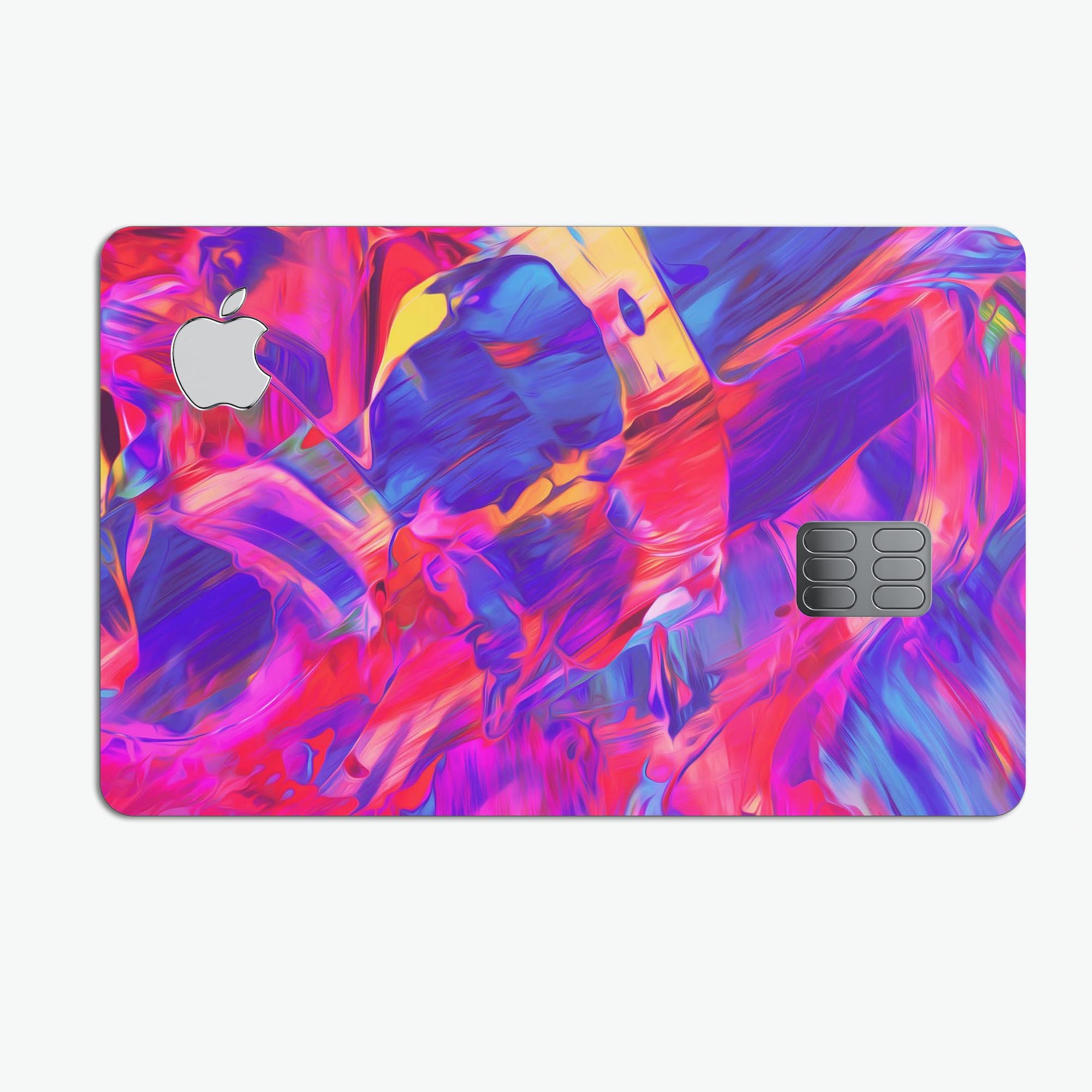 Liquid Abstract Paint Remix V33 skin for Apple Card, showcasing premium vinyl design and protective features.