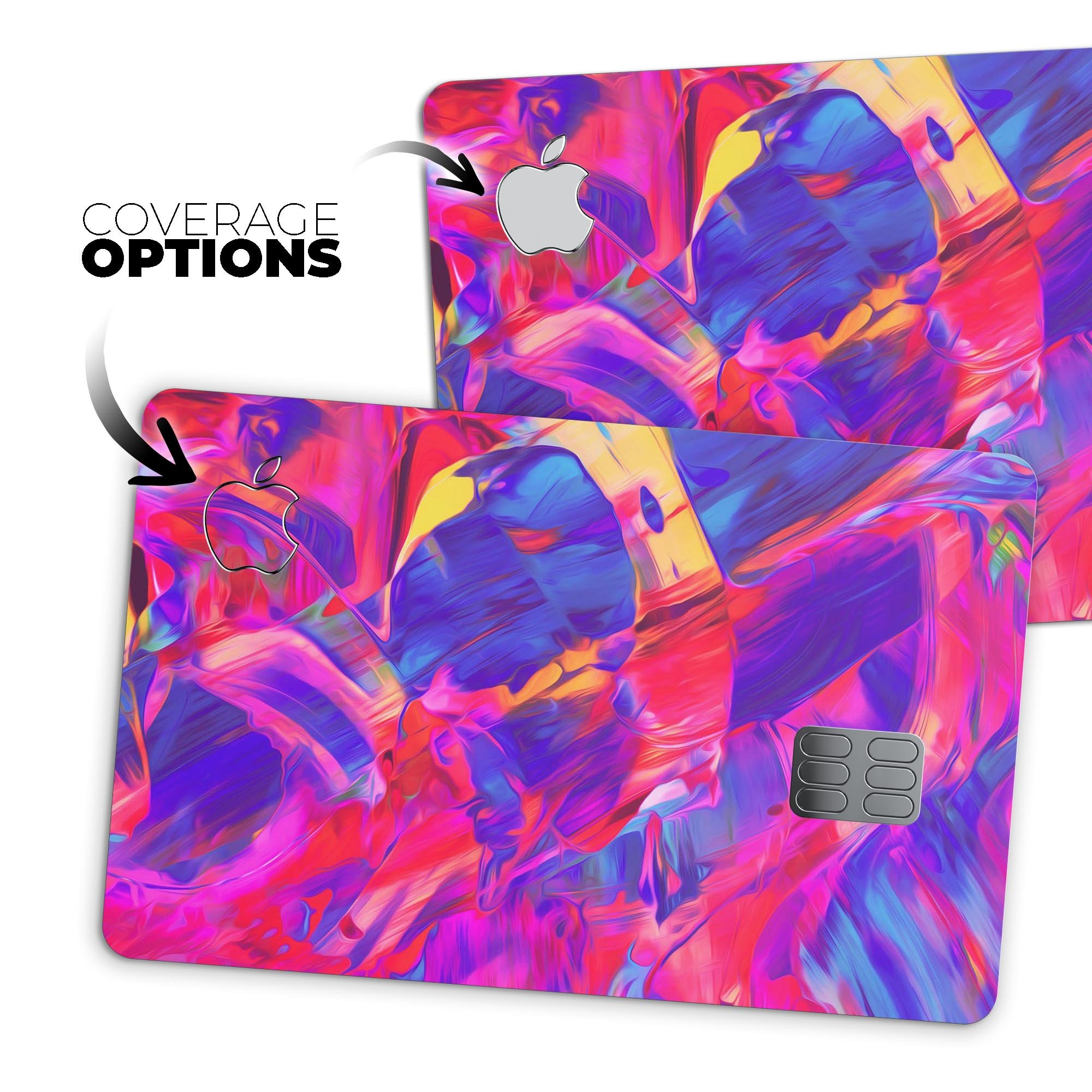 Liquid Abstract Paint Remix V33 skin for Apple Card, showcasing premium vinyl design and protective features.