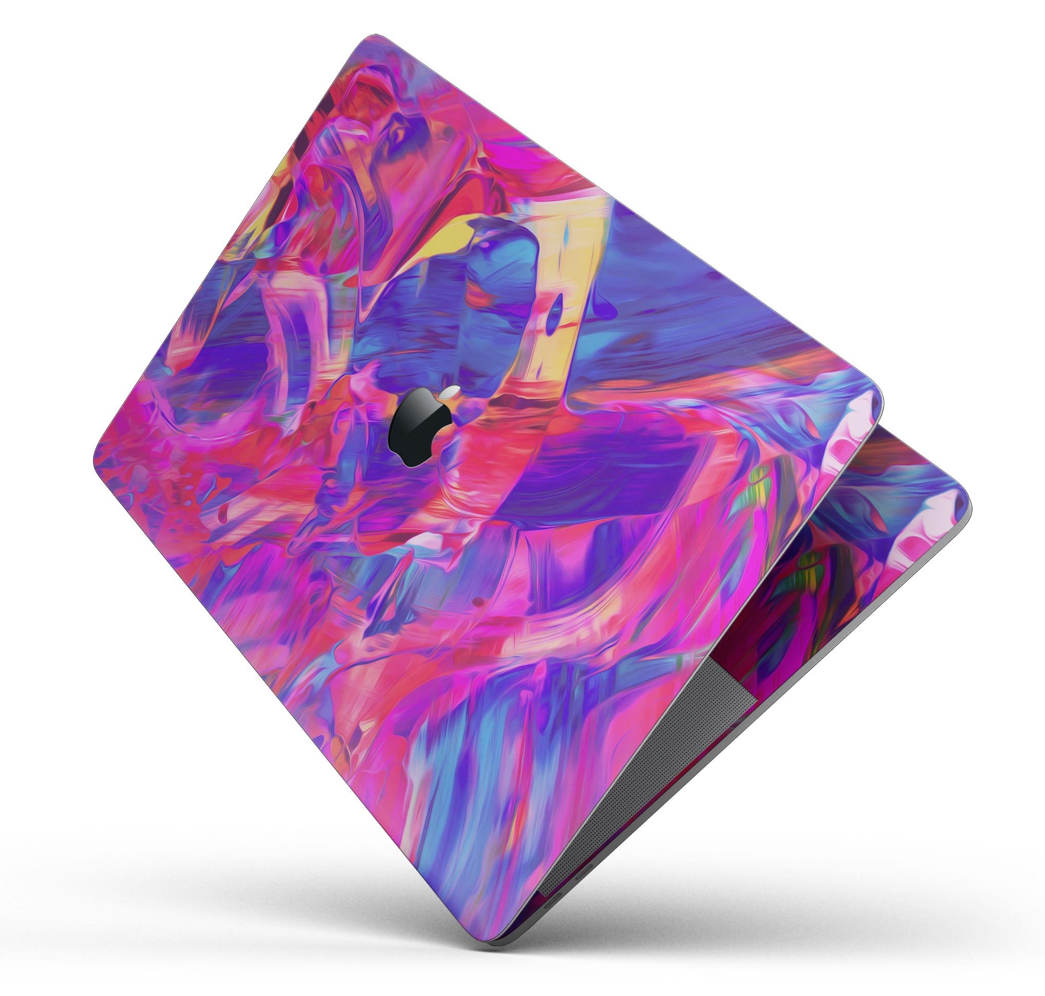 Liquid Abstract Paint Remix V33 skin decal wrap kit for MacBook, showcasing vibrant colors and a sleek design.