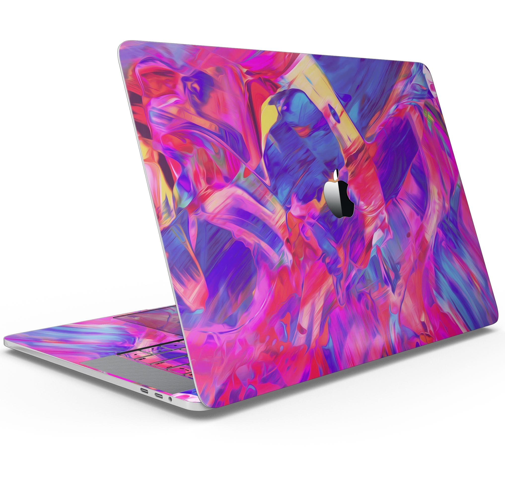 Liquid Abstract Paint Remix V33 skin decal wrap kit for MacBook, showcasing vibrant colors and a sleek design.