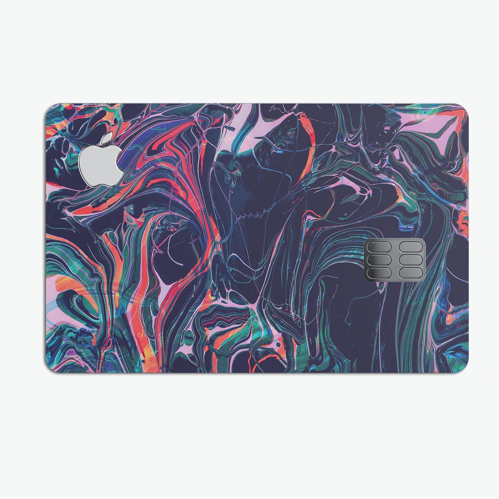 Liquid Abstract Paint Remix V30 skin for Apple Card, showcasing premium vinyl design with bubble-free installation.