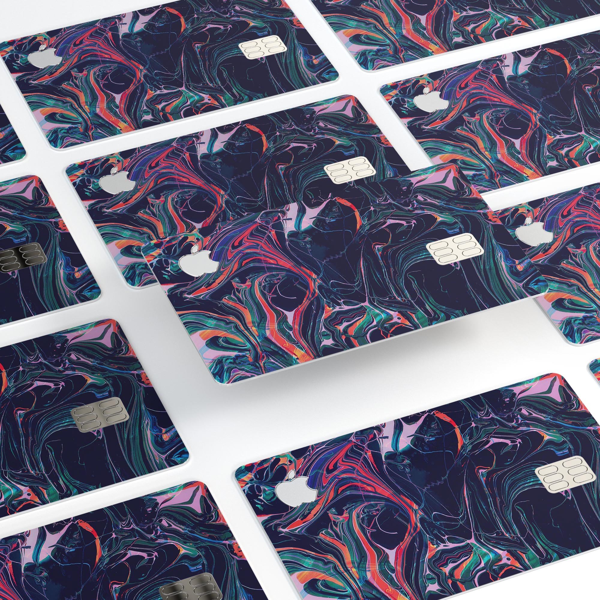 Liquid Abstract Paint Remix V30 skin for Apple Card, showcasing premium vinyl design with bubble-free installation.