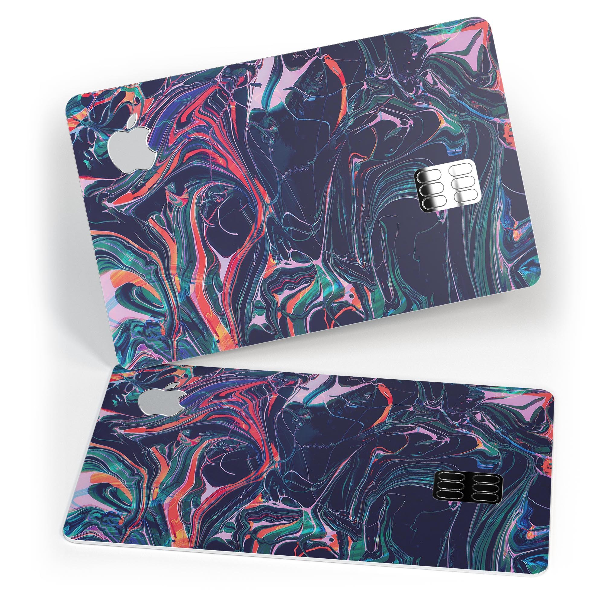 Liquid Abstract Paint Remix V30 skin for Apple Card, showcasing premium vinyl design with bubble-free installation.