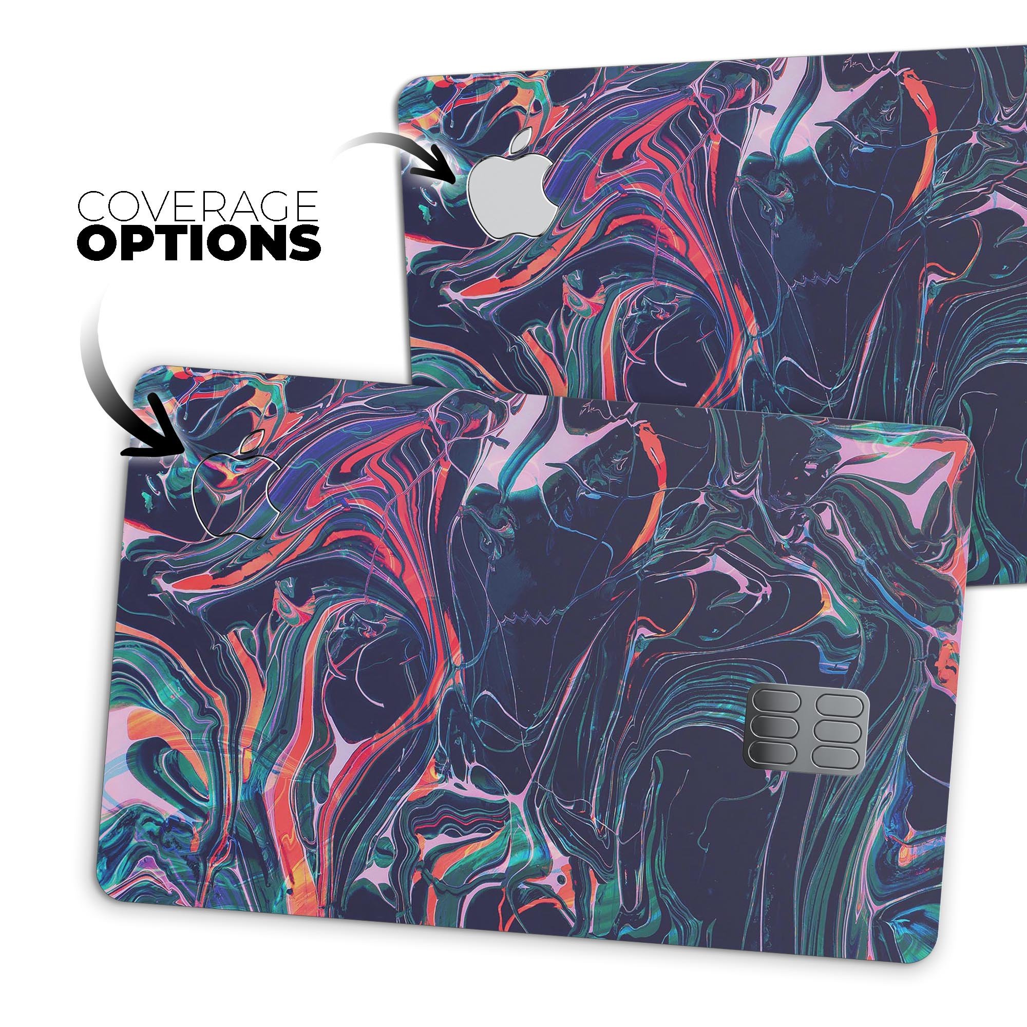 Liquid Abstract Paint Remix V30 skin for Apple Card, showcasing premium vinyl design with bubble-free installation.