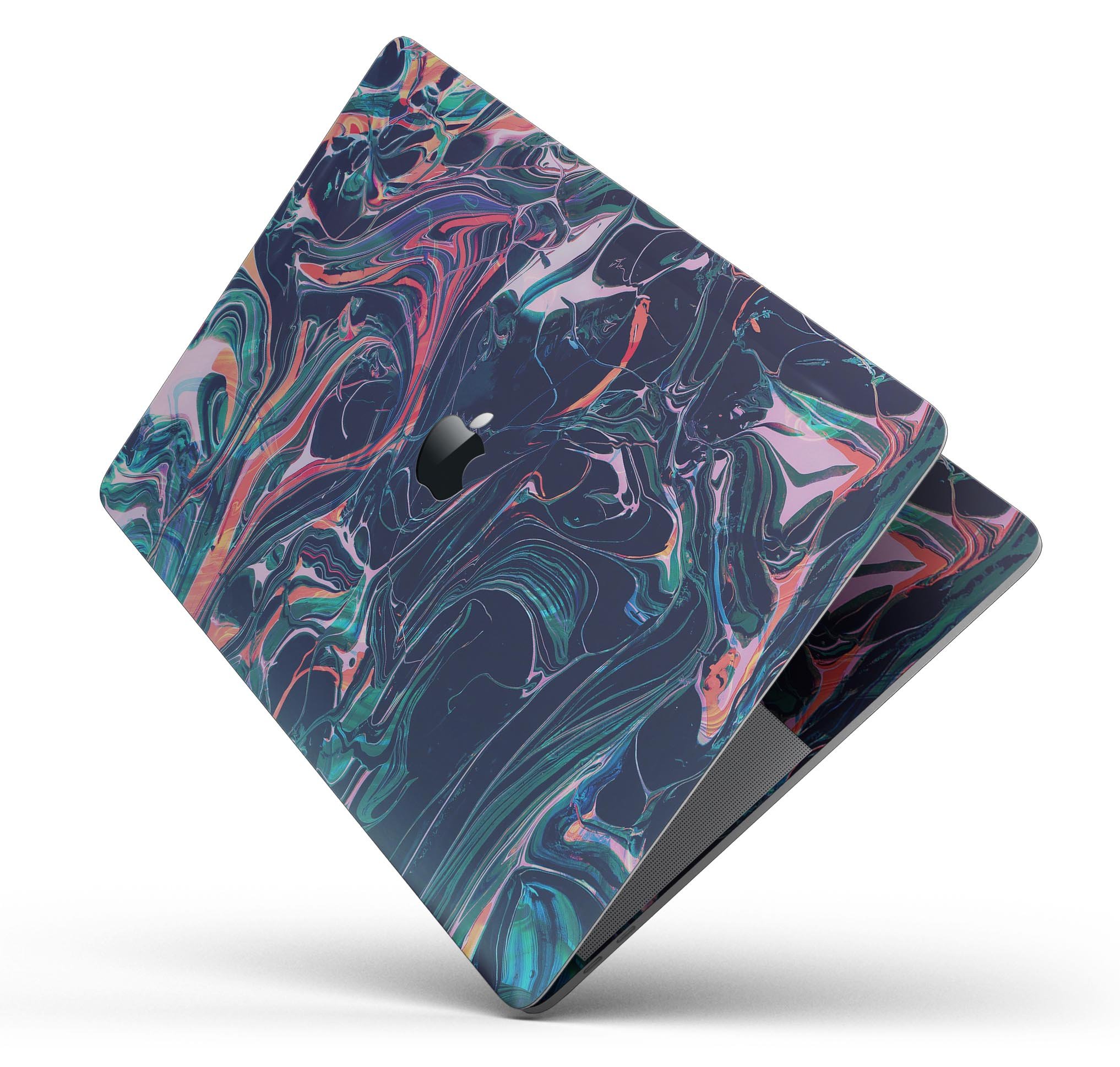 Liquid Abstract Paint Remix V30 skin decal wrap kit for Apple MacBook, showcasing vibrant colors and a sleek design.