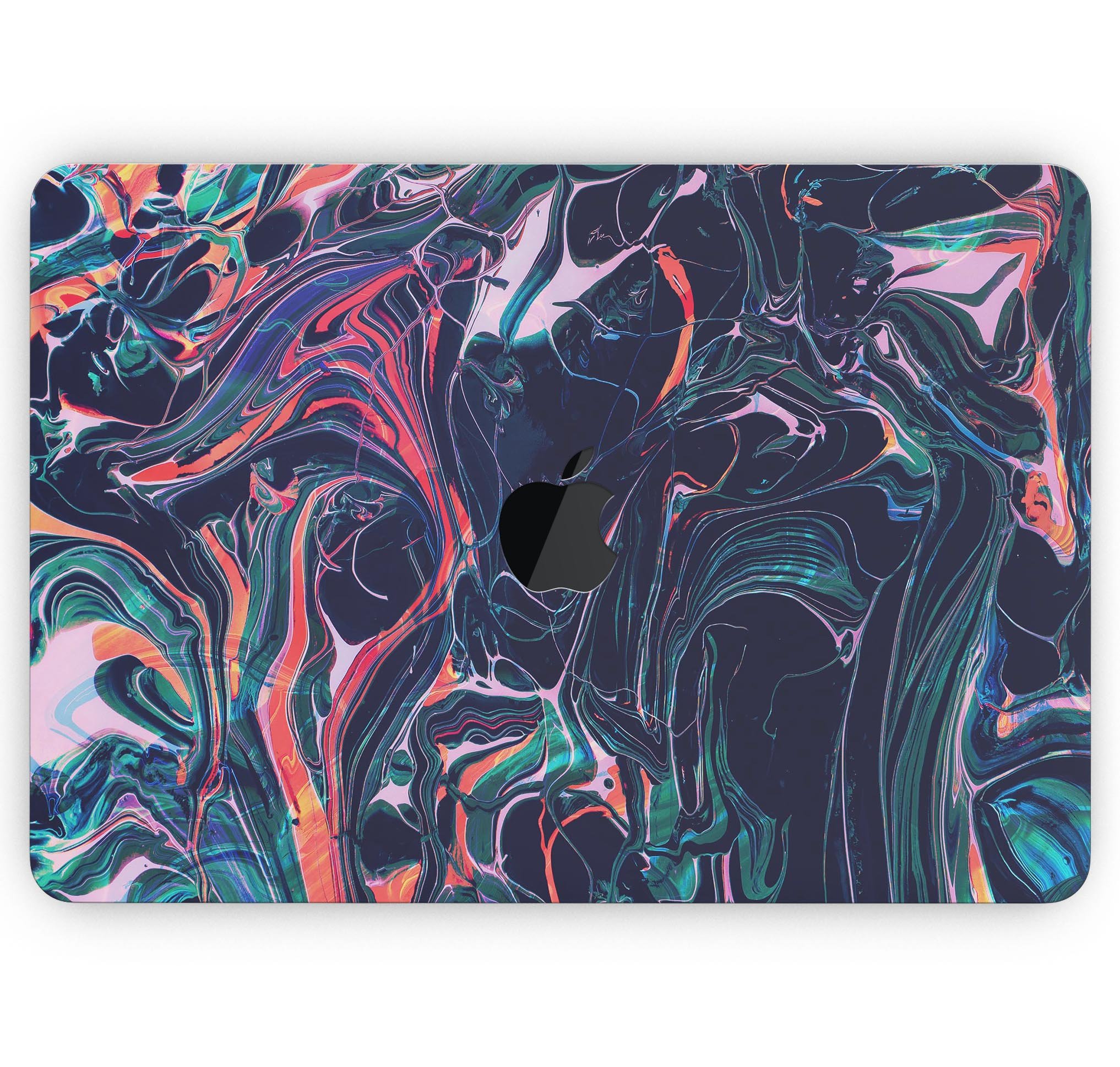 Liquid Abstract Paint Remix V30 skin decal wrap kit for Apple MacBook, showcasing vibrant colors and a sleek design.