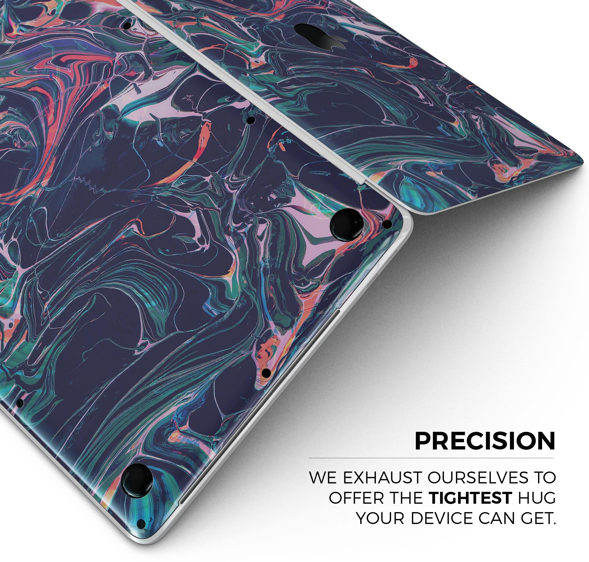 Liquid Abstract Paint Remix V30 skin decal wrap kit for Apple MacBook, showcasing vibrant colors and a sleek design.