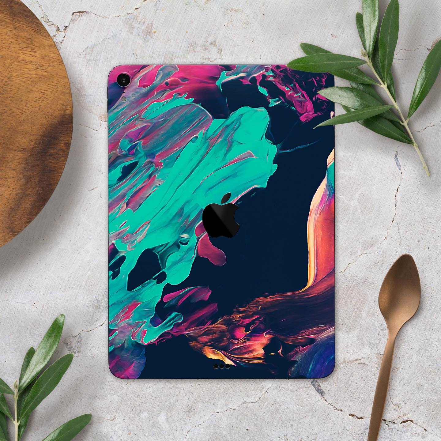 Liquid Abstract Paint Remix V31 full body skin decal for Apple devices, showcasing vibrant abstract design and premium 3M material.