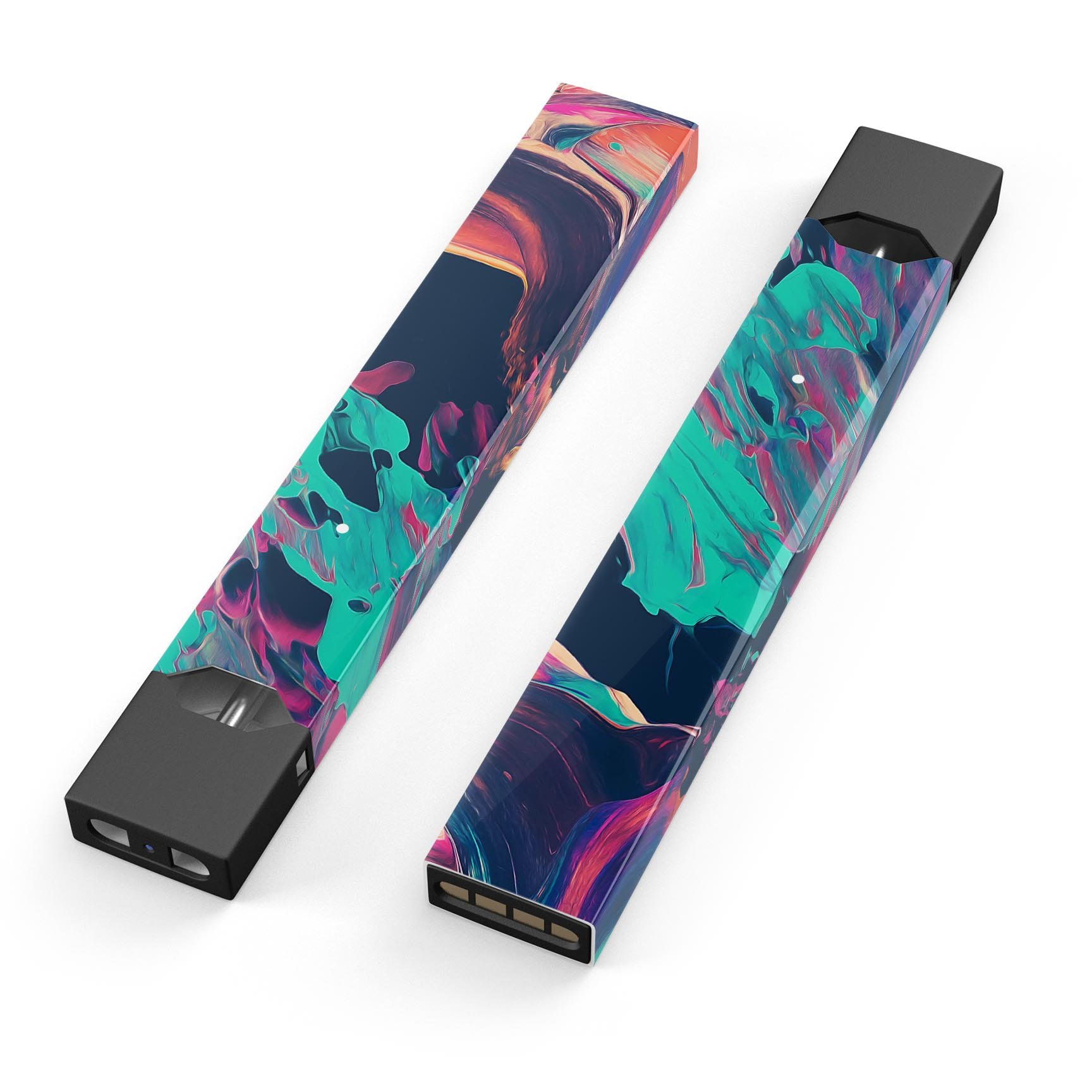 Liquid Abstract Paint Remix V31 skin-wrap for JUUL device, featuring vibrant colors and a protective design.