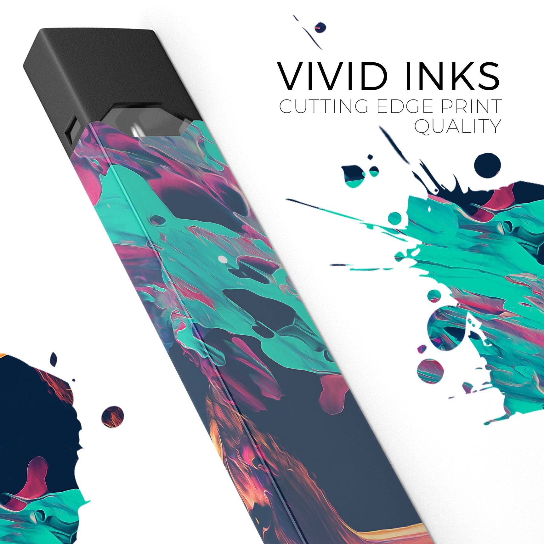 Liquid Abstract Paint Remix V31 skin-wrap for JUUL device, featuring vibrant colors and a protective design.