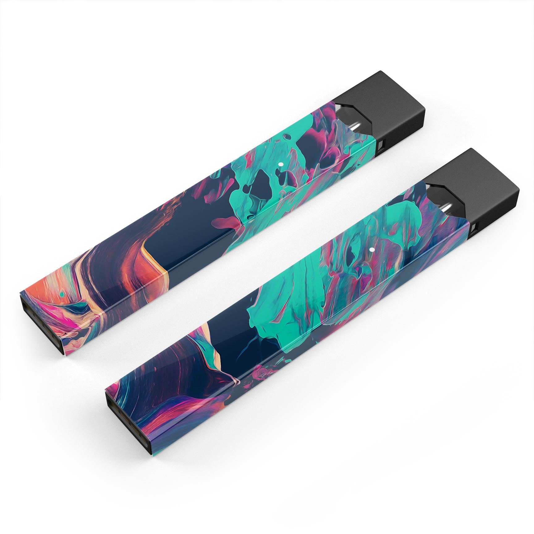 Liquid Abstract Paint Remix V31 skin-wrap for JUUL device, featuring vibrant colors and a protective design.