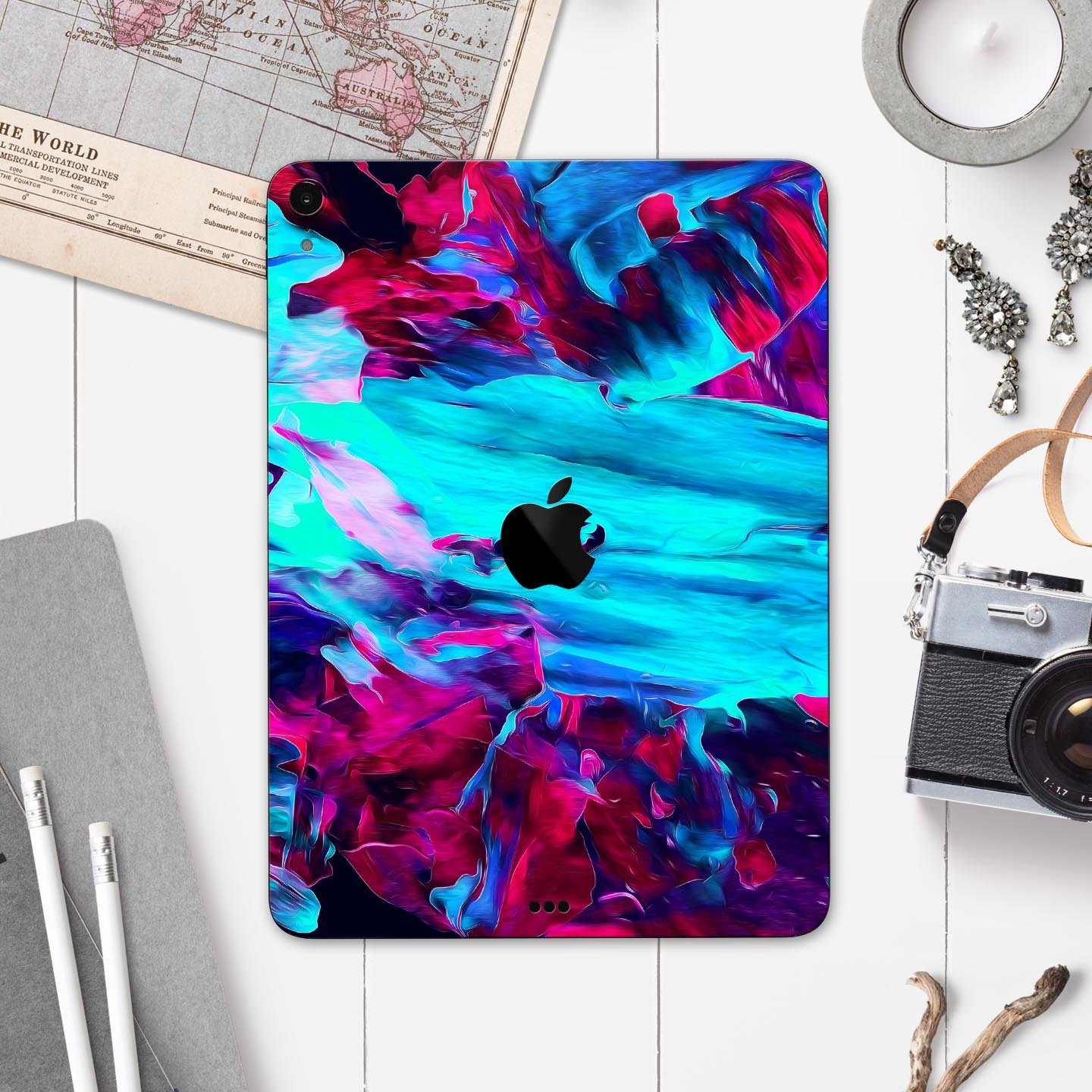 Liquid Abstract Paint Remix V32 full body skin decal for Apple devices, showcasing vibrant abstract design and premium 3M material.