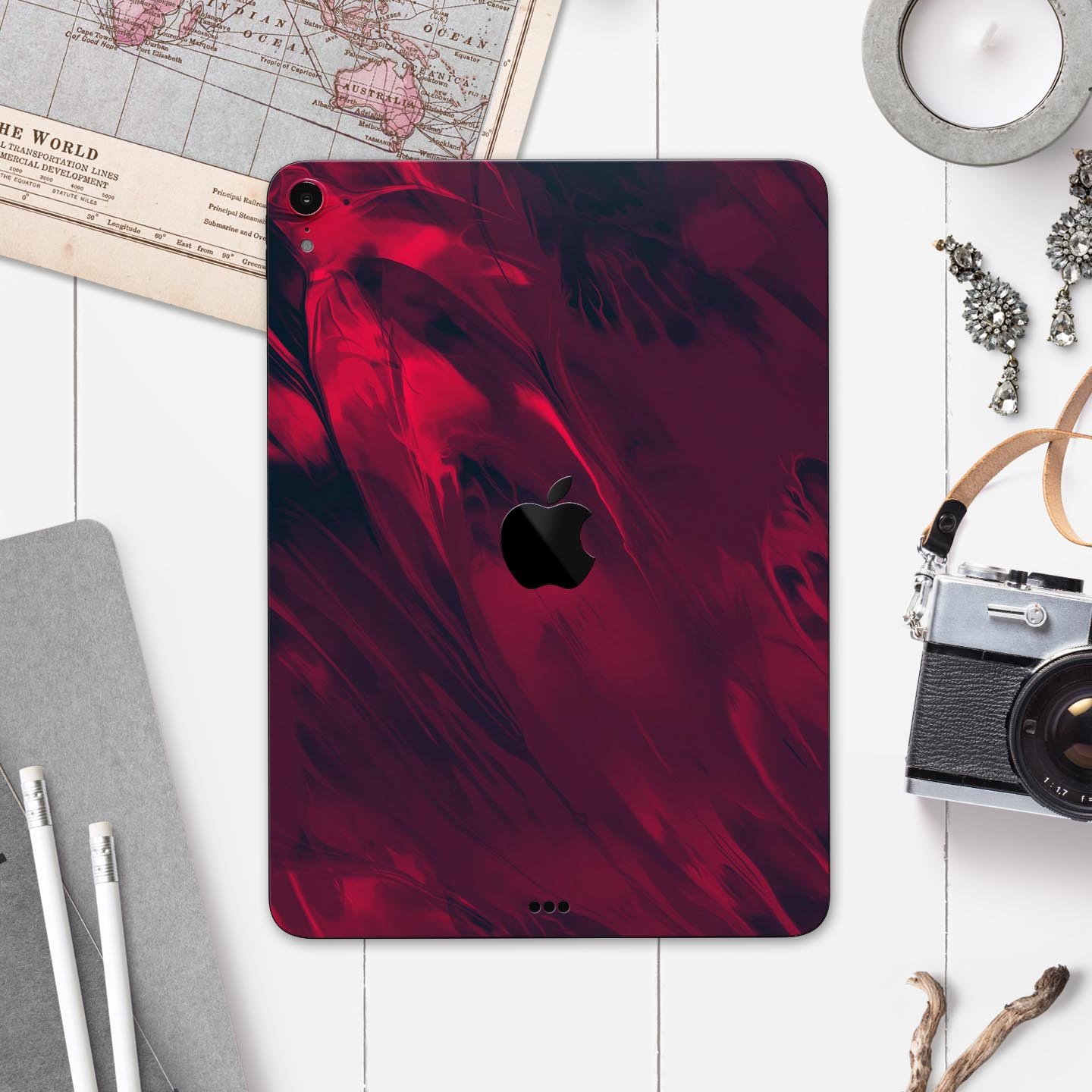 Liquid Abstract Paint Remix V34 skin decal for Apple devices, showcasing vibrant colors and a sleek design.