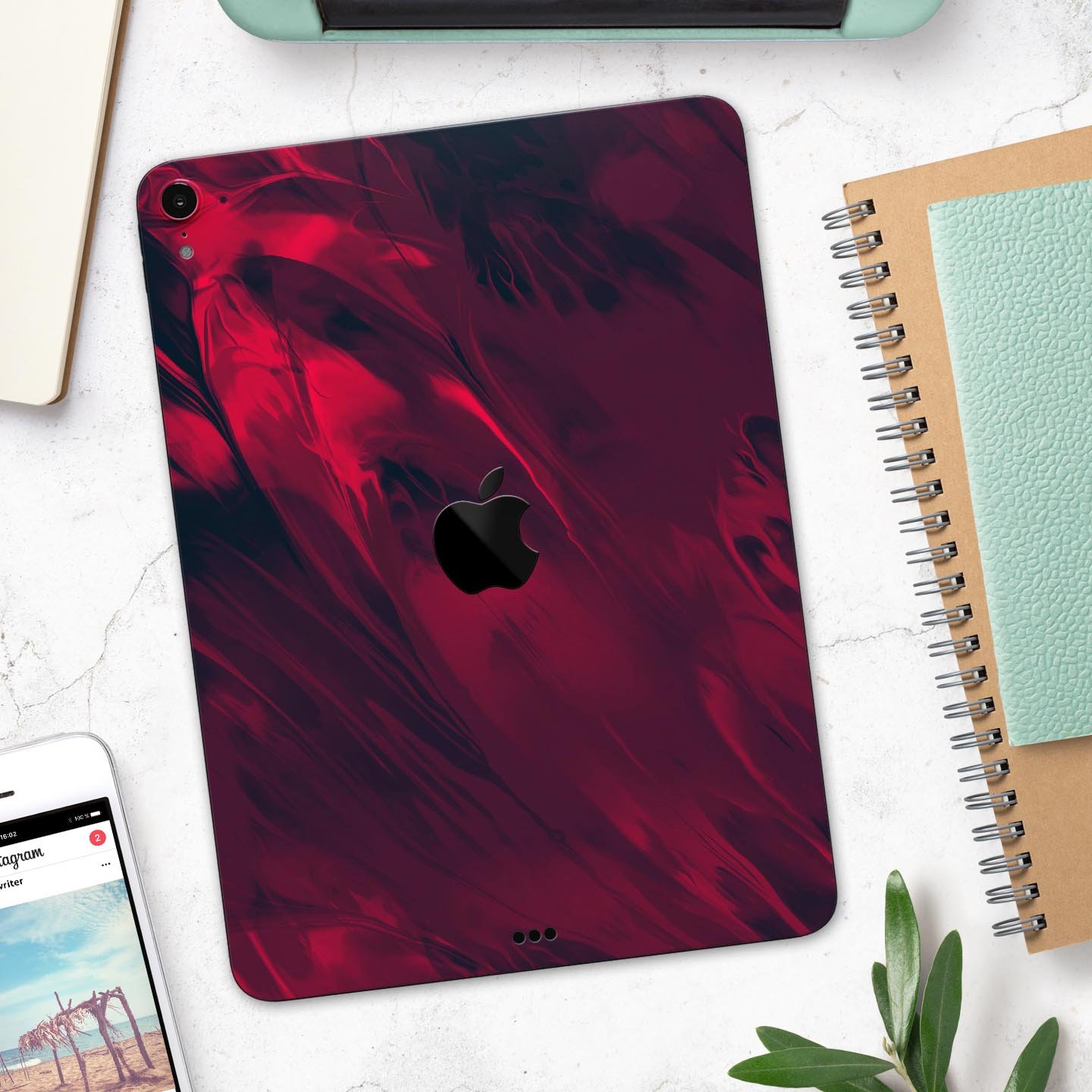 Liquid Abstract Paint Remix V34 skin decal for Apple devices, showcasing vibrant colors and a sleek design.