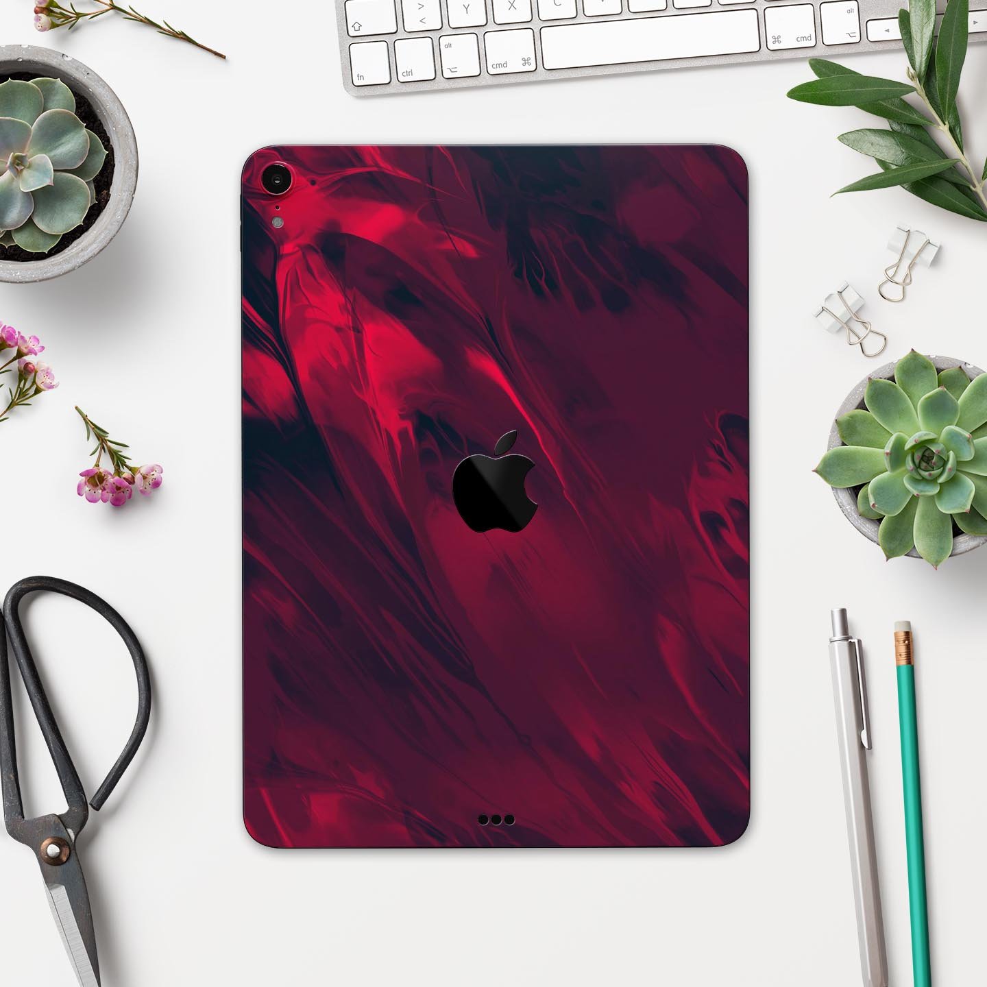 Liquid Abstract Paint Remix V34 skin decal for Apple devices, showcasing vibrant colors and a sleek design.