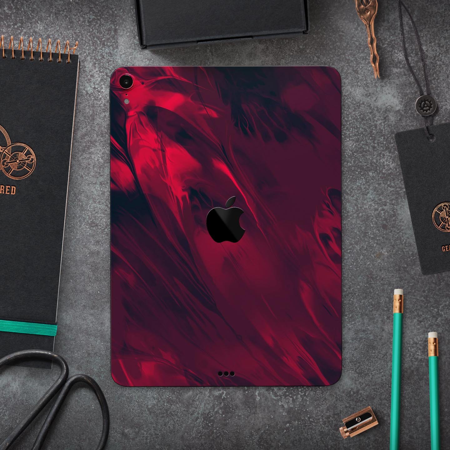 Liquid Abstract Paint Remix V34 skin decal for Apple devices, showcasing vibrant colors and a sleek design.