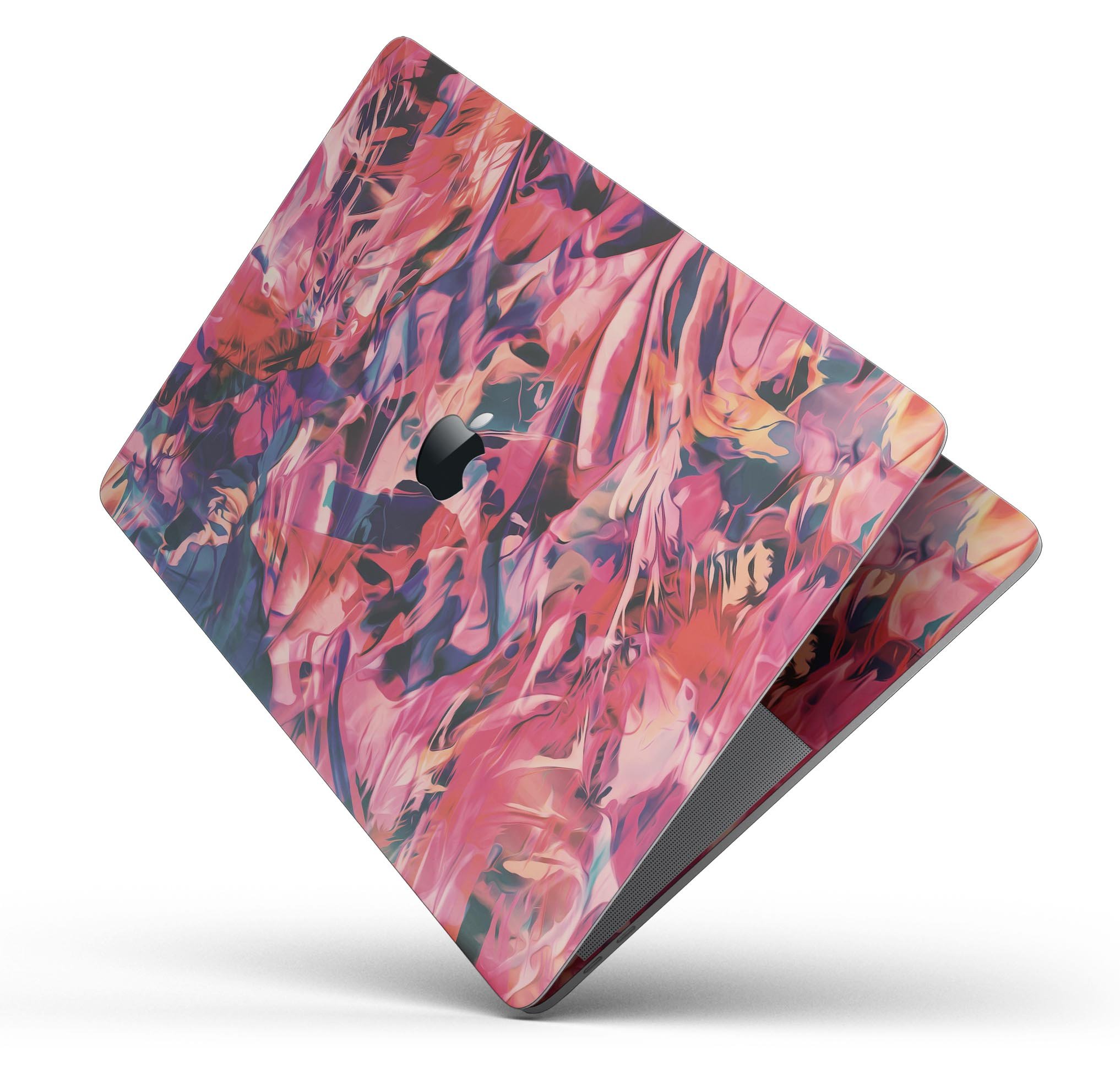 Liquid Abstract Paint Remix V35 skin decal wrap kit for MacBook, showcasing vibrant colors and a sleek design.