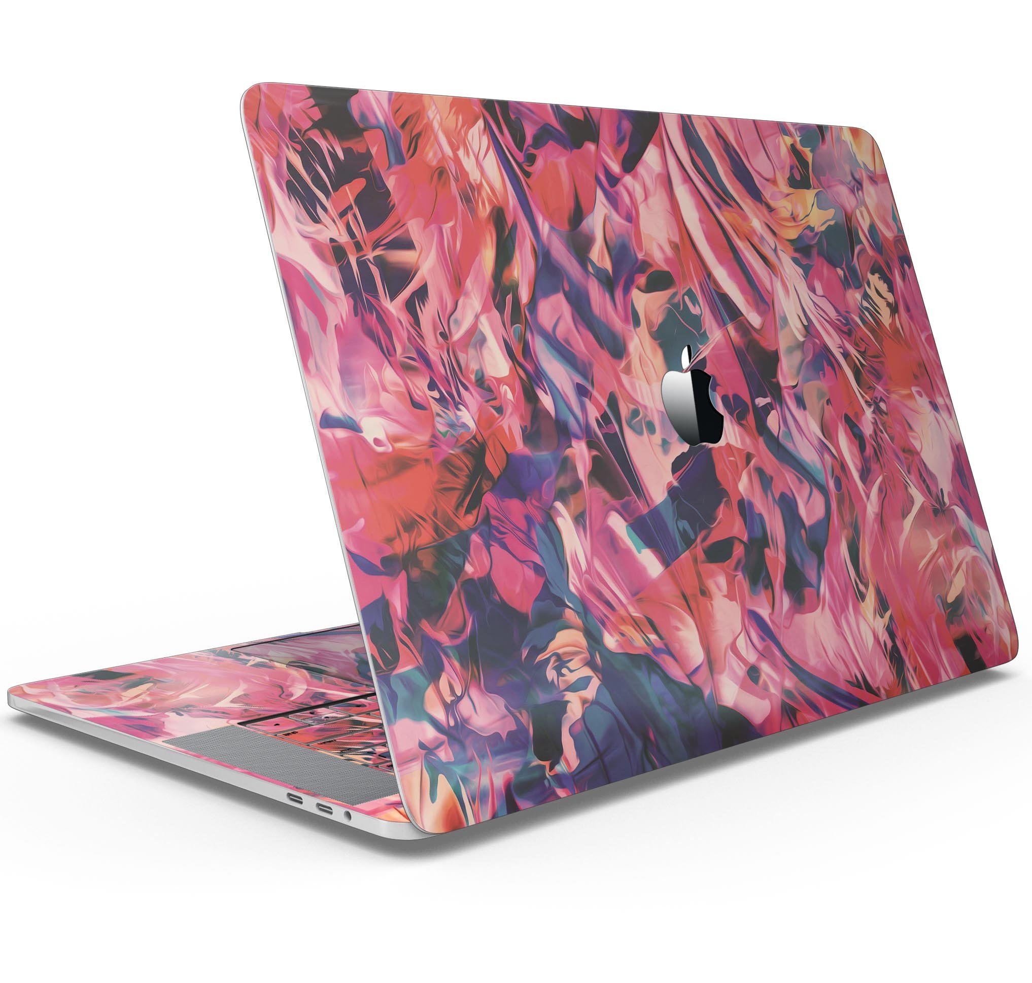 Liquid Abstract Paint Remix V35 skin decal wrap kit for MacBook, showcasing vibrant colors and a sleek design.