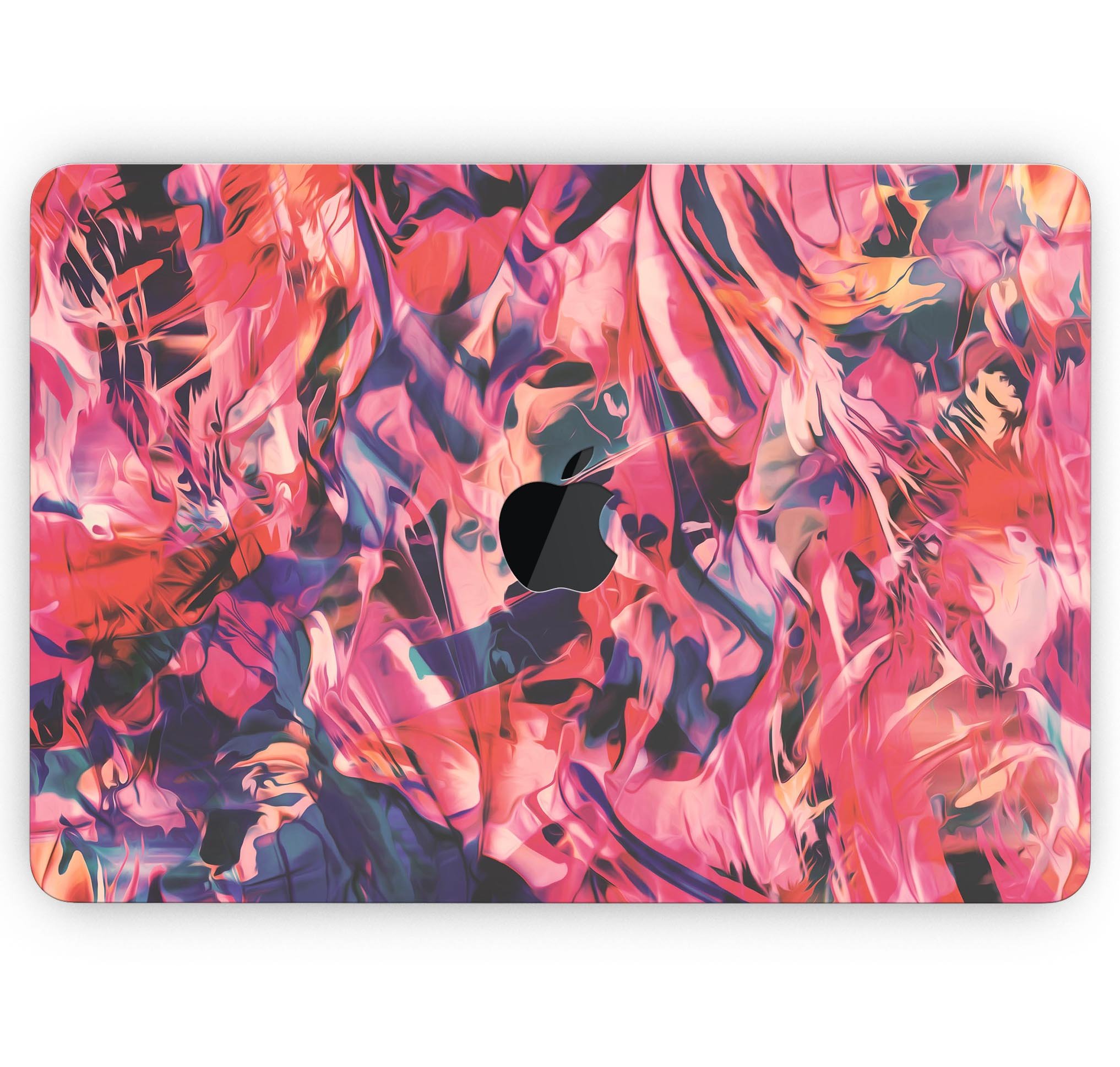 Liquid Abstract Paint Remix V35 skin decal wrap kit for MacBook, showcasing vibrant colors and a sleek design.