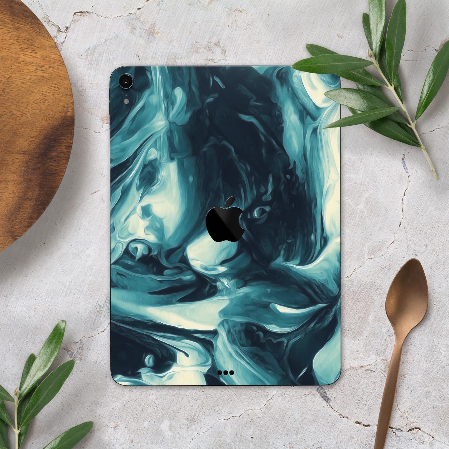 Liquid Abstract Paint Remix V37 skin decal for Apple devices, showcasing vibrant colors and a sleek design.