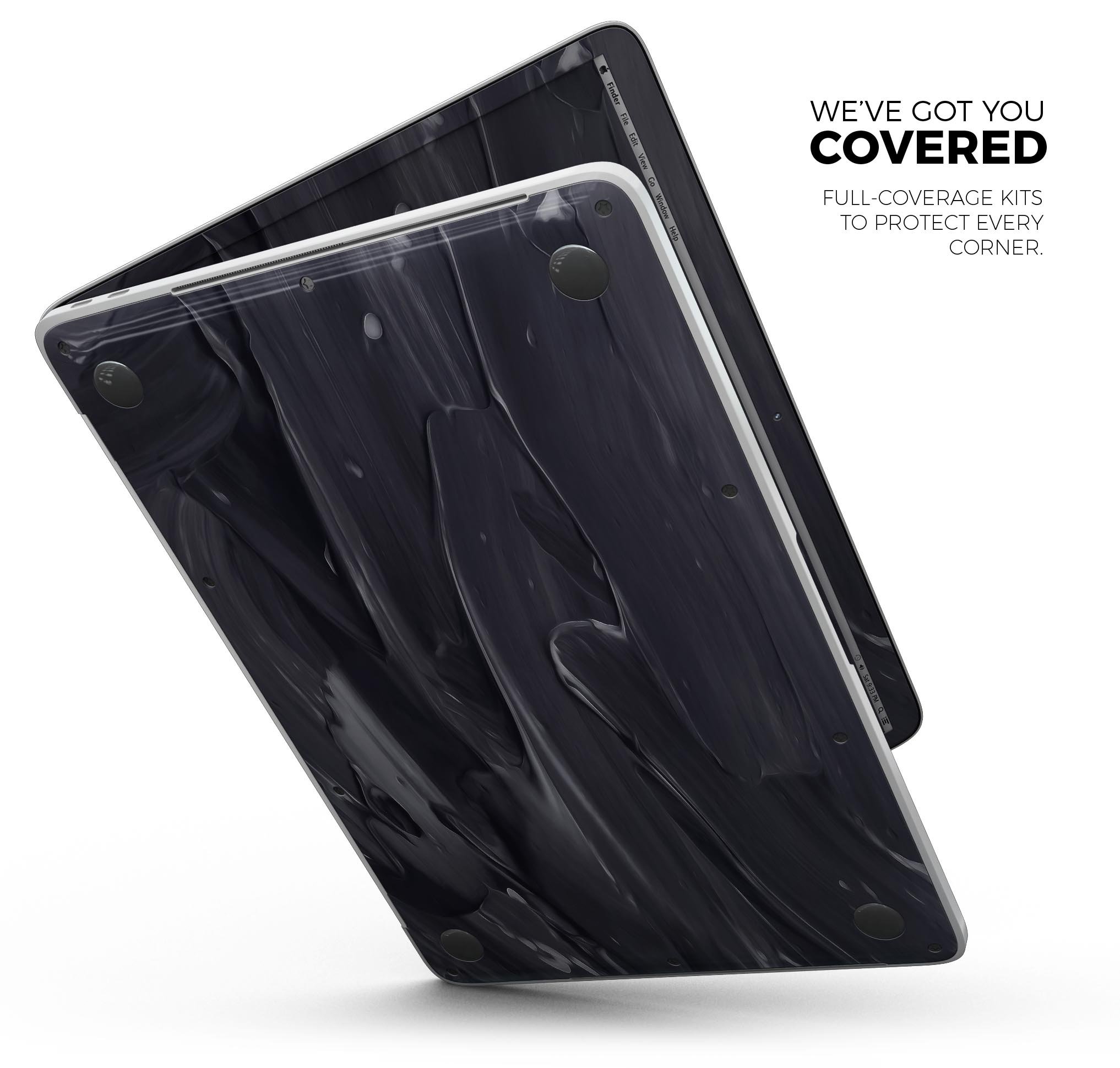 Liquid Abstract Paint Remix V38 skin decal wrap kit for MacBook, showcasing vibrant colors and a sleek design.