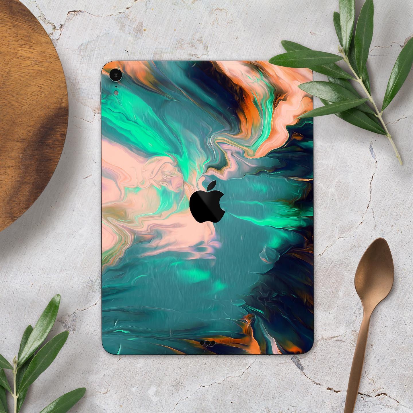 Liquid Abstract Paint Remix V39 skin decal for Apple devices, showcasing vibrant abstract design and premium 3M material.