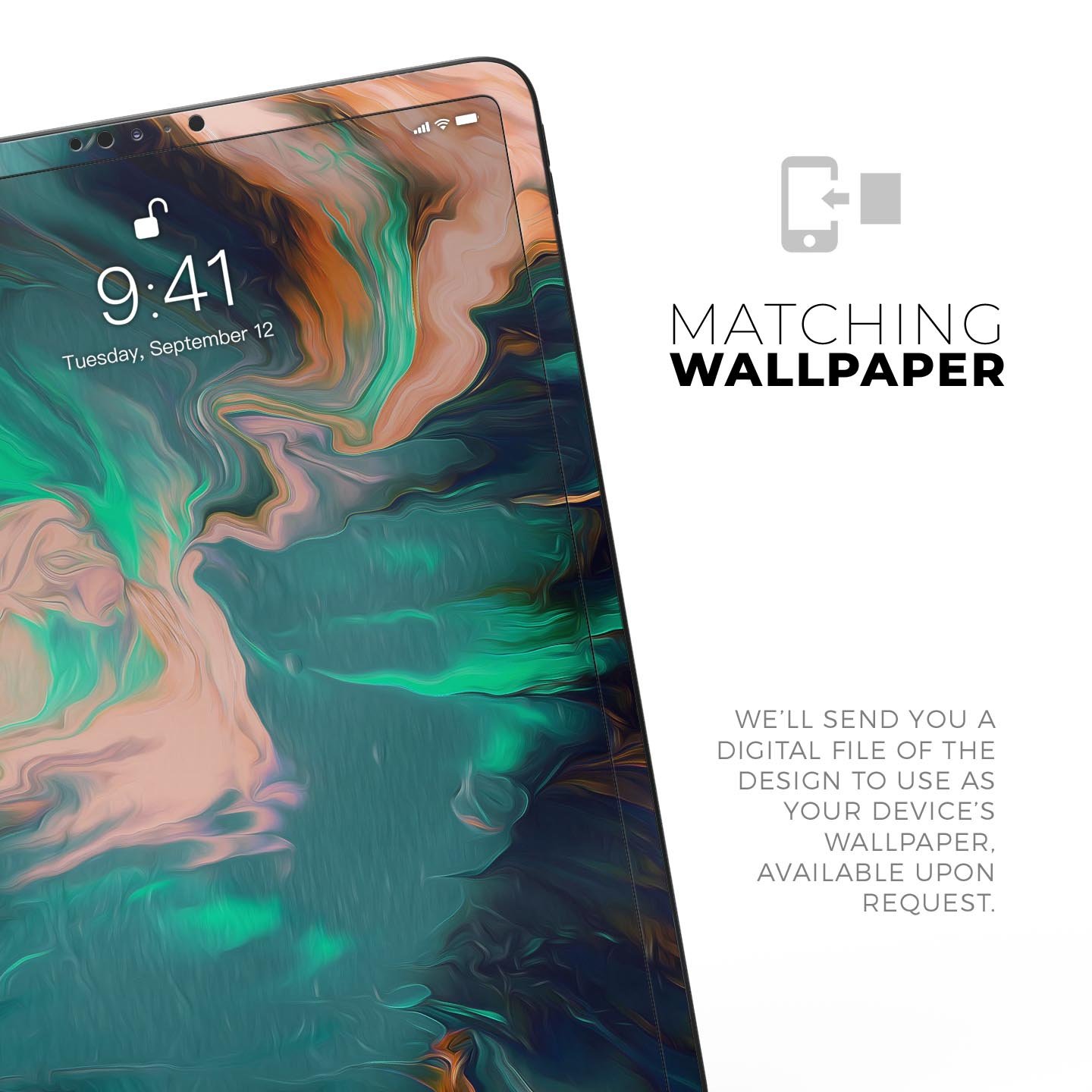 Liquid Abstract Paint Remix V39 skin decal for Apple devices, showcasing vibrant abstract design and premium 3M material.