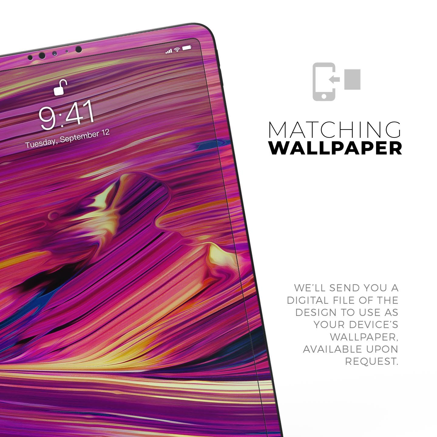 Liquid Abstract Paint Remix V40 skin decal for Apple devices, showcasing vibrant colors and intricate design on a sleek surface.