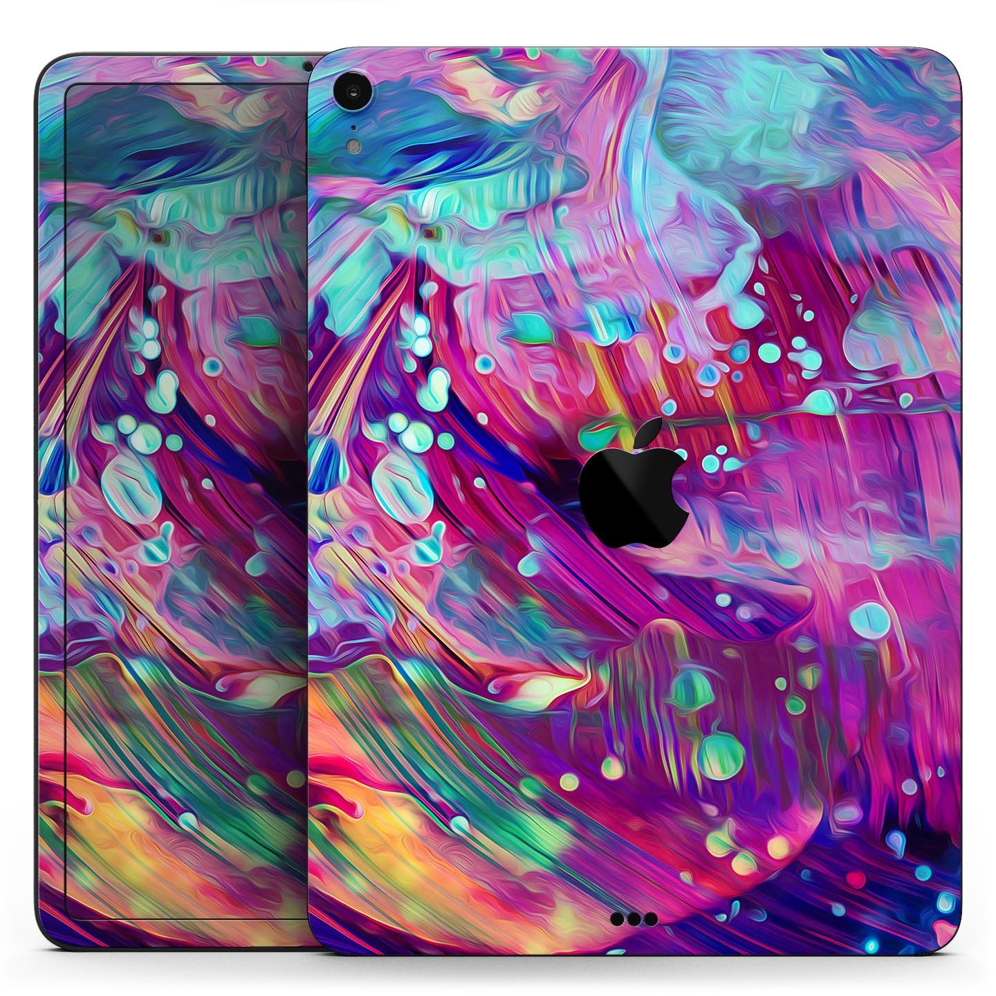 Liquid Abstract Paint Remix V41 skin decal for Apple devices, showcasing vibrant colors and a sleek design.