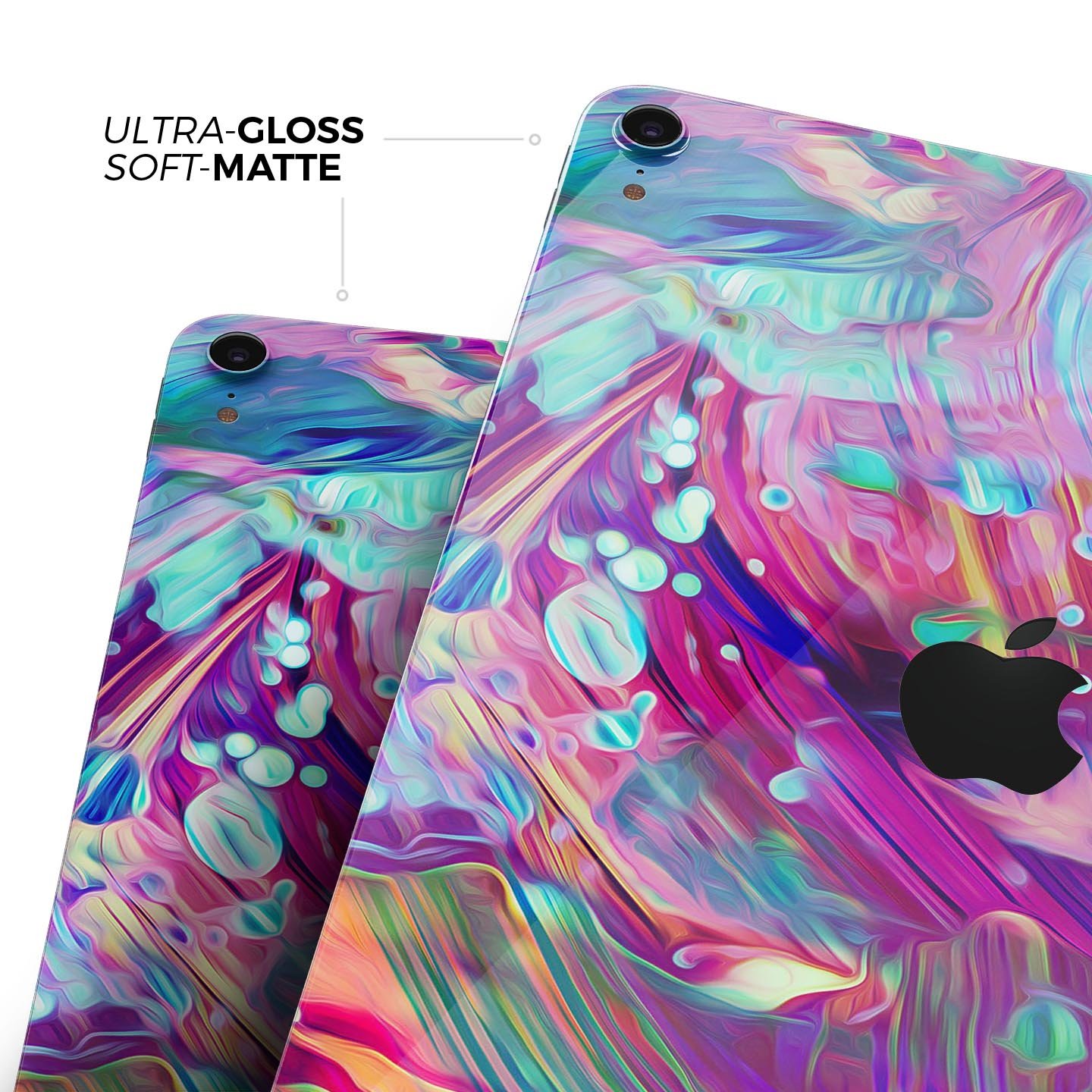 Liquid Abstract Paint Remix V41 skin decal for Apple devices, showcasing vibrant colors and a sleek design.