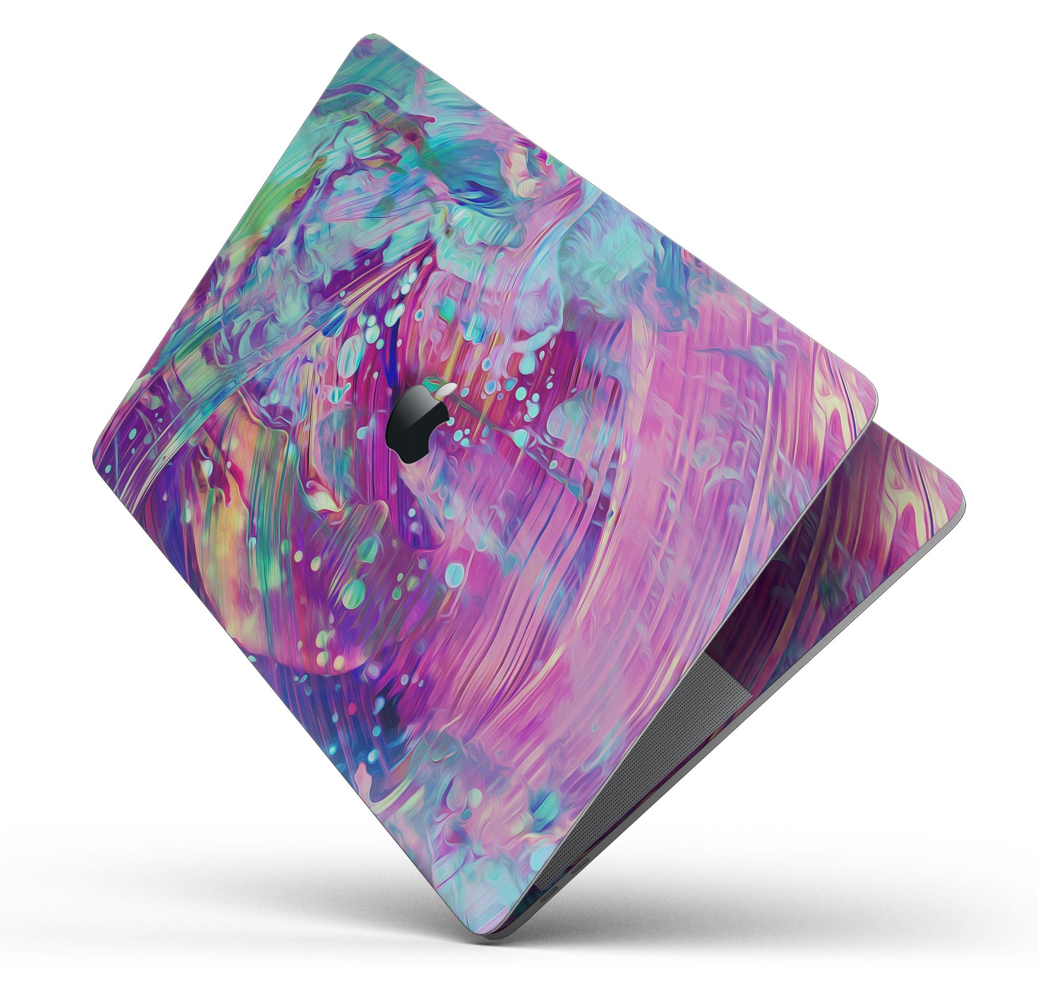 Liquid Abstract Paint Remix V41 skin decal wrap kit for MacBook, showcasing vibrant colors and a sleek design.