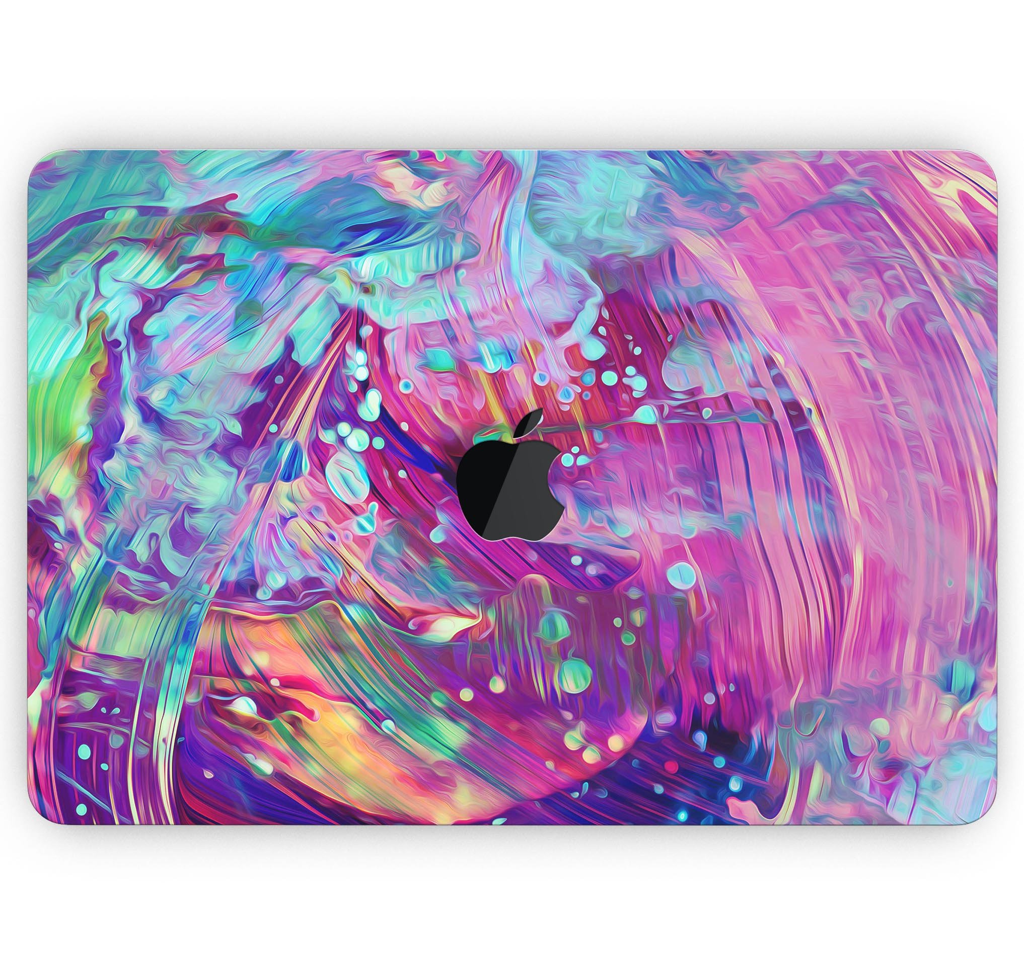 Liquid Abstract Paint Remix V41 skin decal wrap kit for MacBook, showcasing vibrant colors and a sleek design.