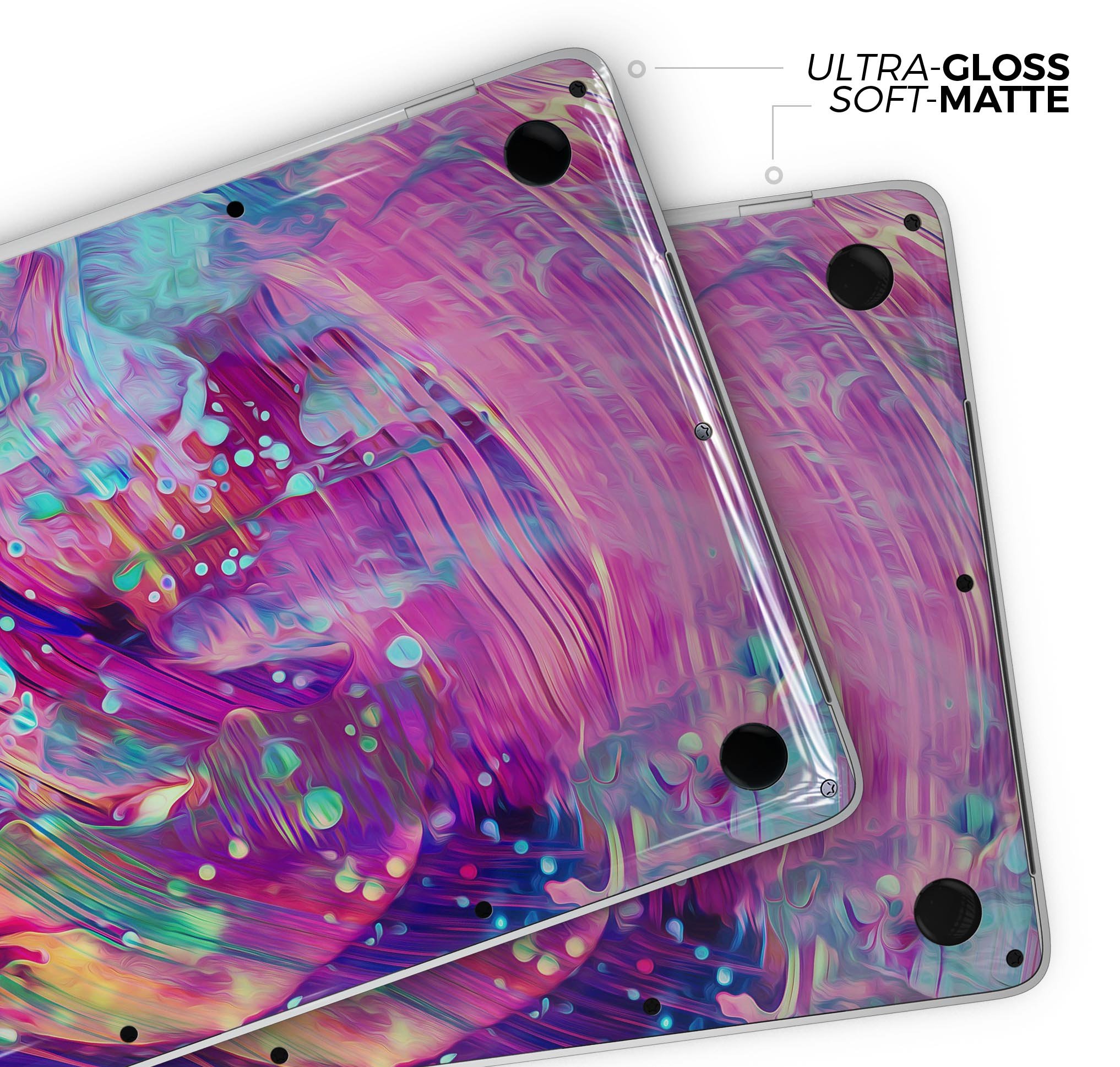 Liquid Abstract Paint Remix V41 skin decal wrap kit for MacBook, showcasing vibrant colors and a sleek design.