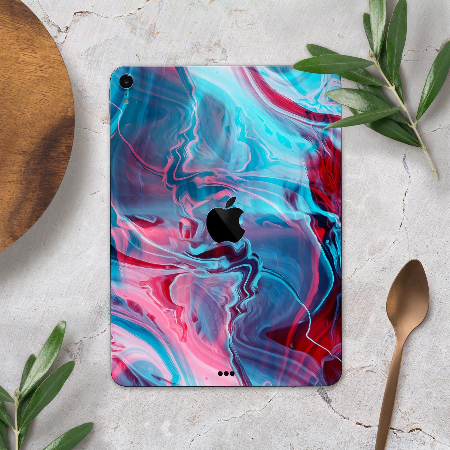 Liquid Abstract Paint Remix V42 skin decal for Apple devices, showcasing vibrant abstract design and premium 3M material.