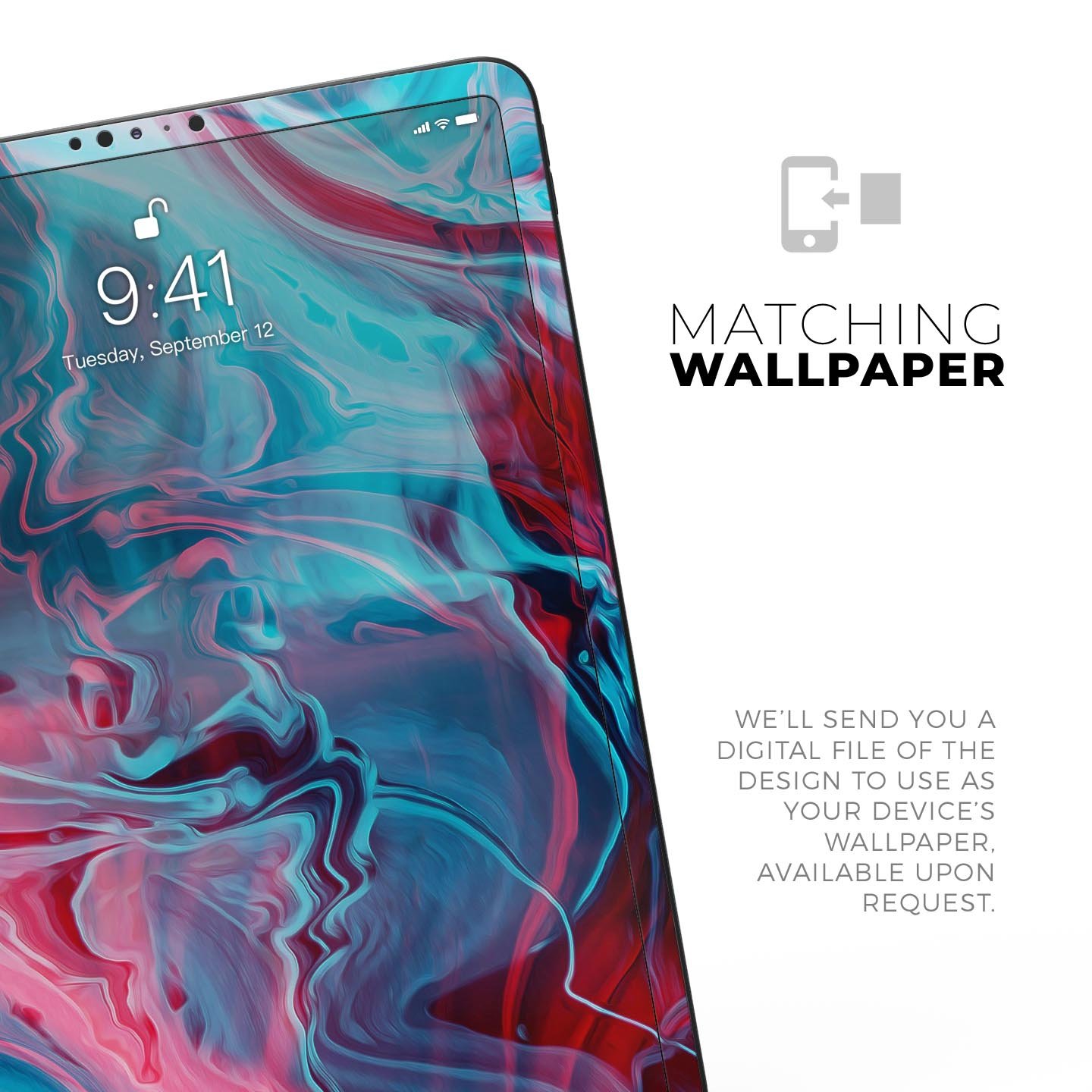 Liquid Abstract Paint Remix V42 skin decal for Apple devices, showcasing vibrant abstract design and premium 3M material.