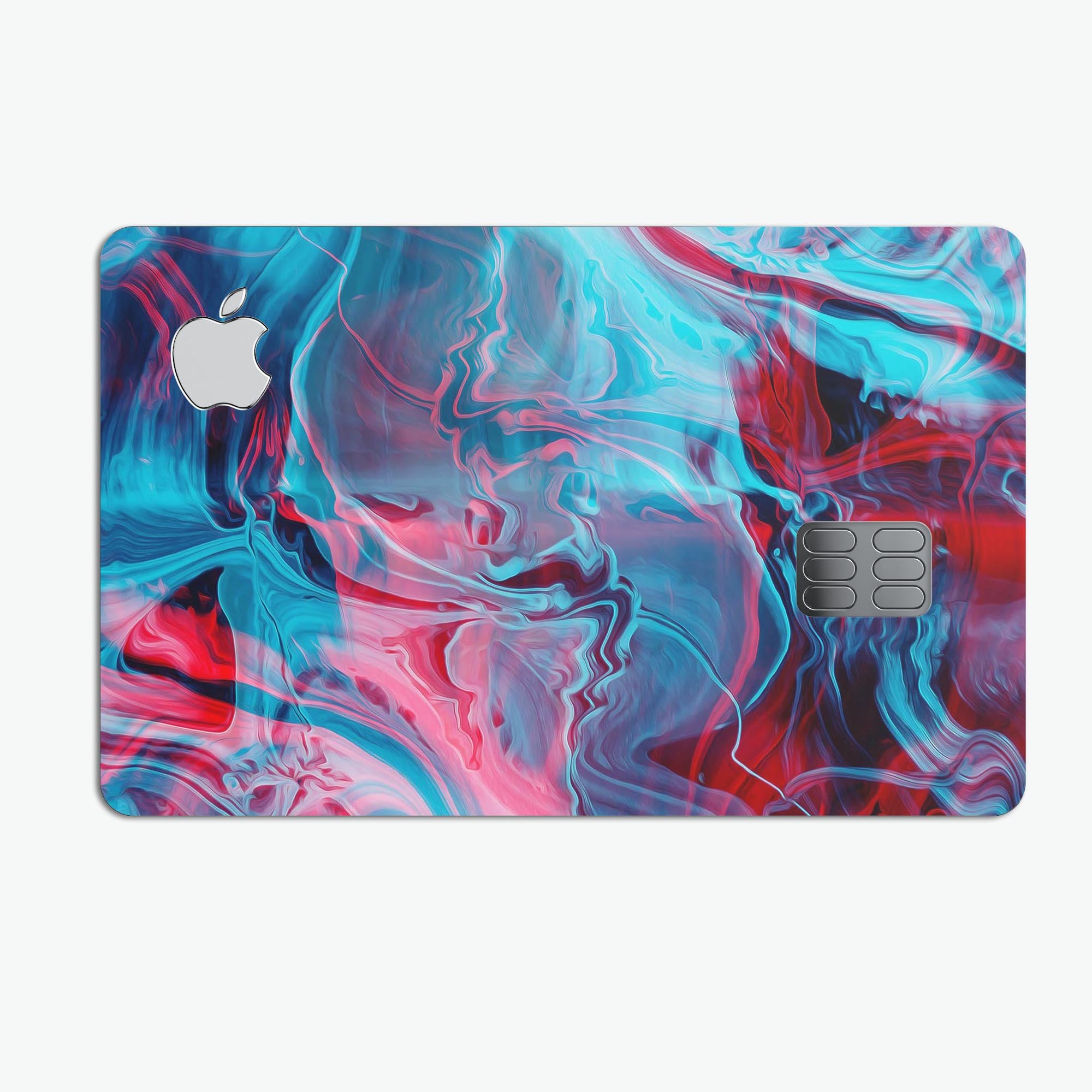 Liquid Abstract Paint Remix V42 skin for Apple Card, showcasing vibrant design and premium vinyl material.