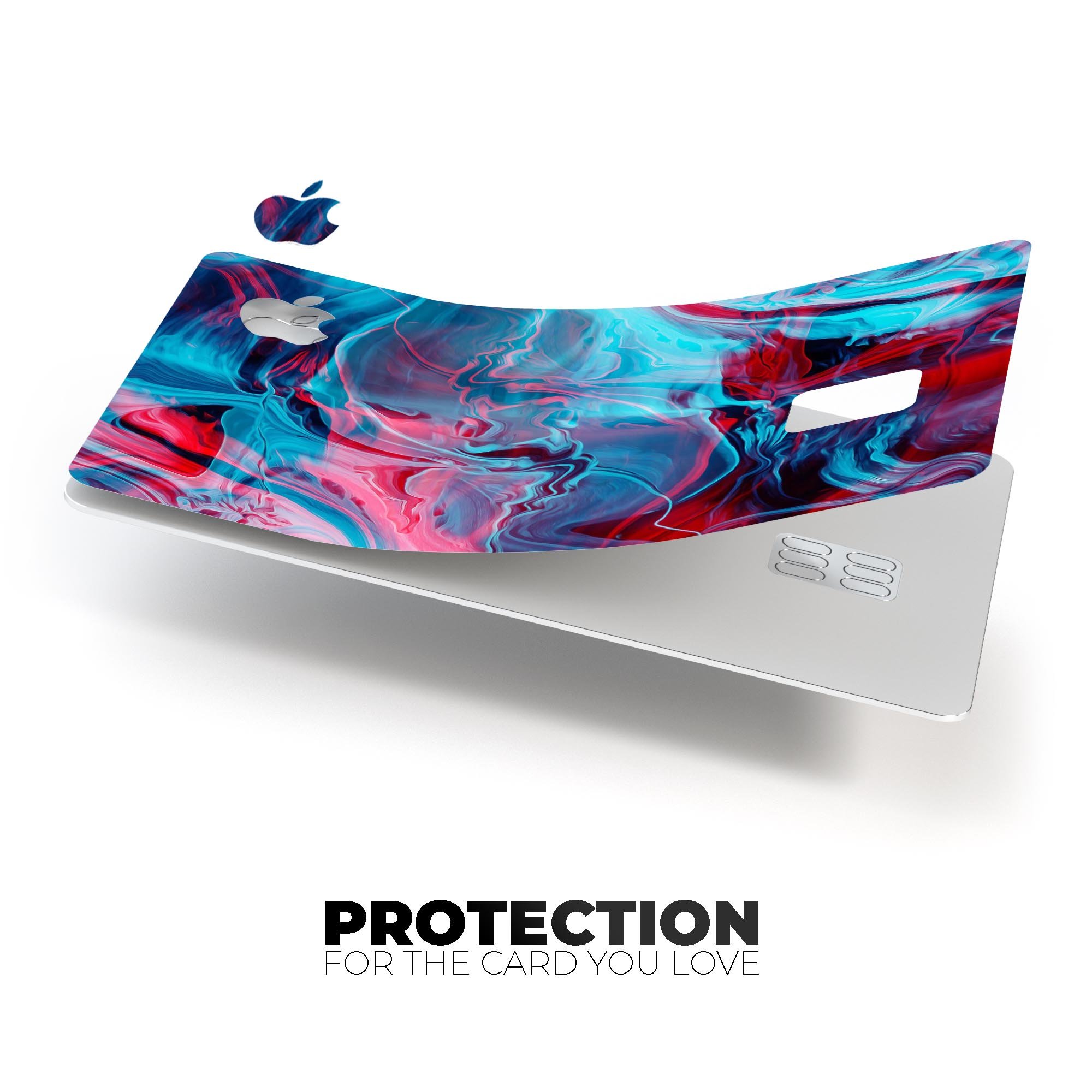 Liquid Abstract Paint Remix V42 skin for Apple Card, showcasing vibrant design and premium vinyl material.