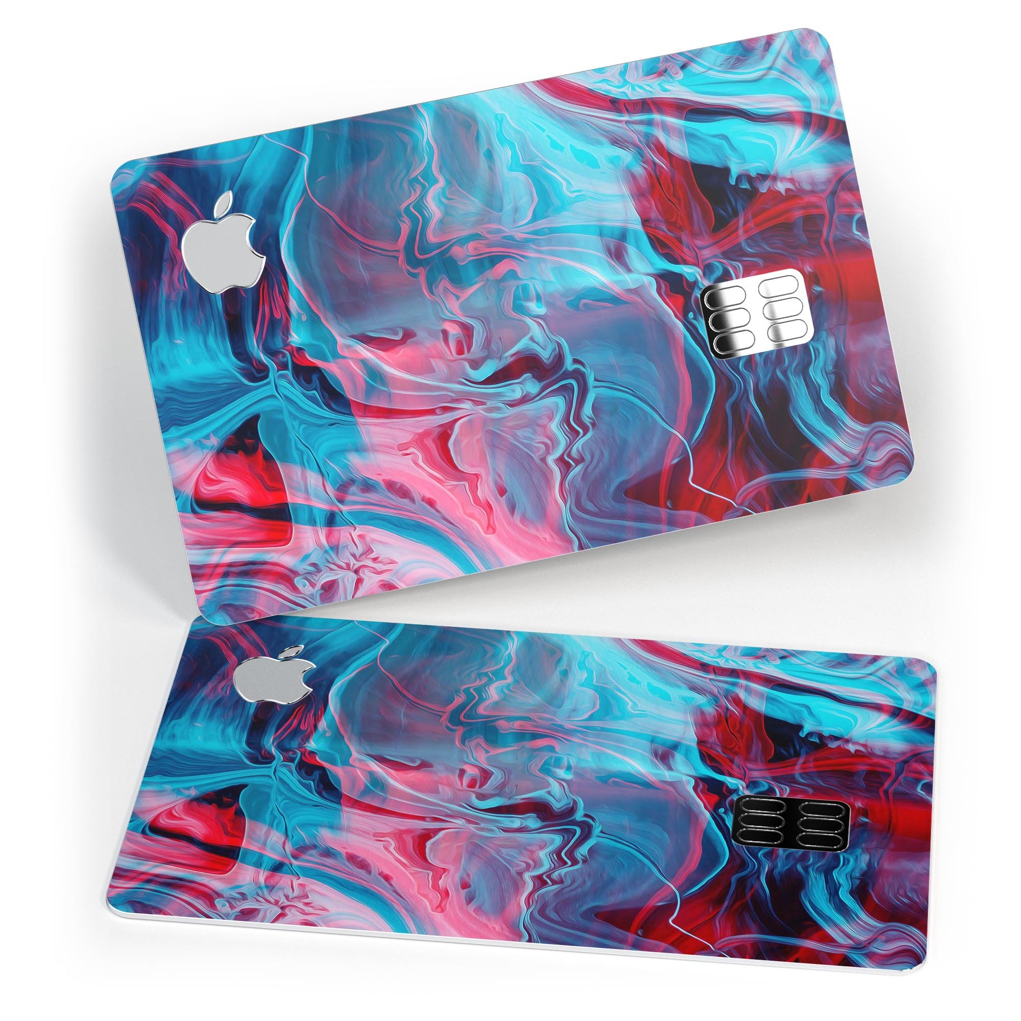 Liquid Abstract Paint Remix V42 skin for Apple Card, showcasing vibrant design and premium vinyl material.