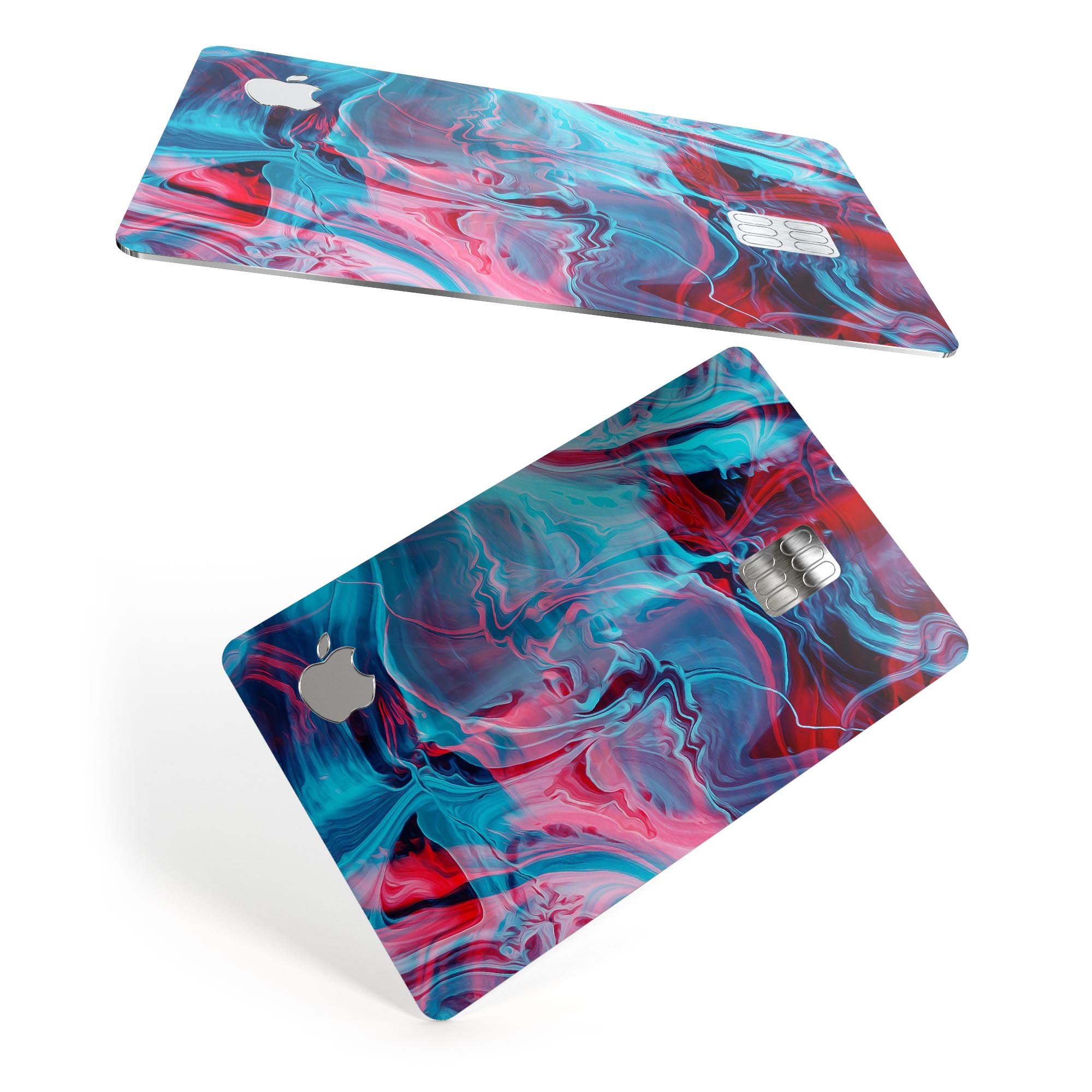 Liquid Abstract Paint Remix V42 skin for Apple Card, showcasing vibrant design and premium vinyl material.