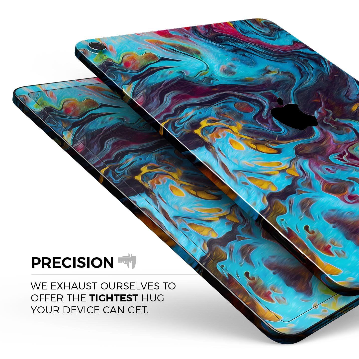 Liquid Abstract Paint Remix V43 skin decal for Apple devices, showcasing vibrant abstract design and premium 3M material.