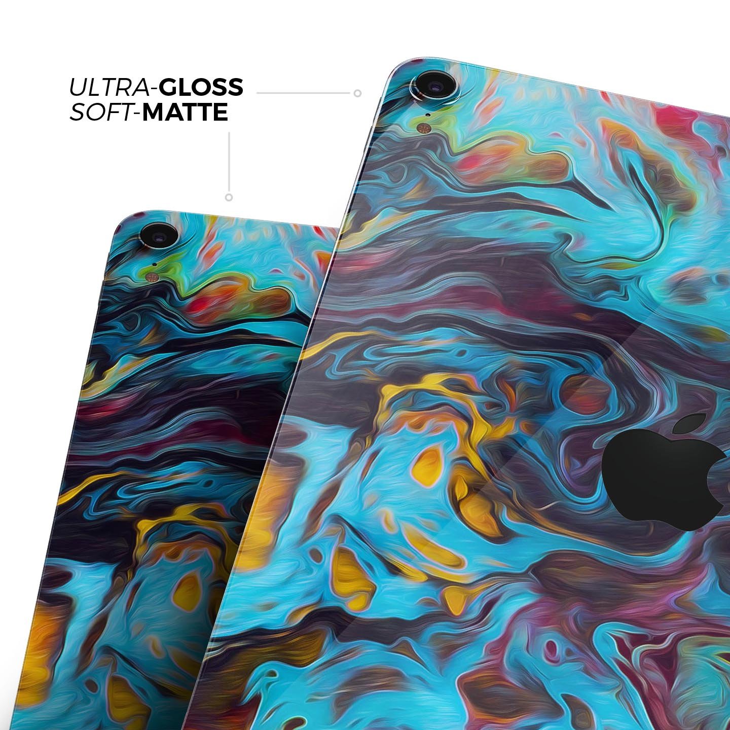 Liquid Abstract Paint Remix V43 skin decal for Apple devices, showcasing vibrant abstract design and premium 3M material.