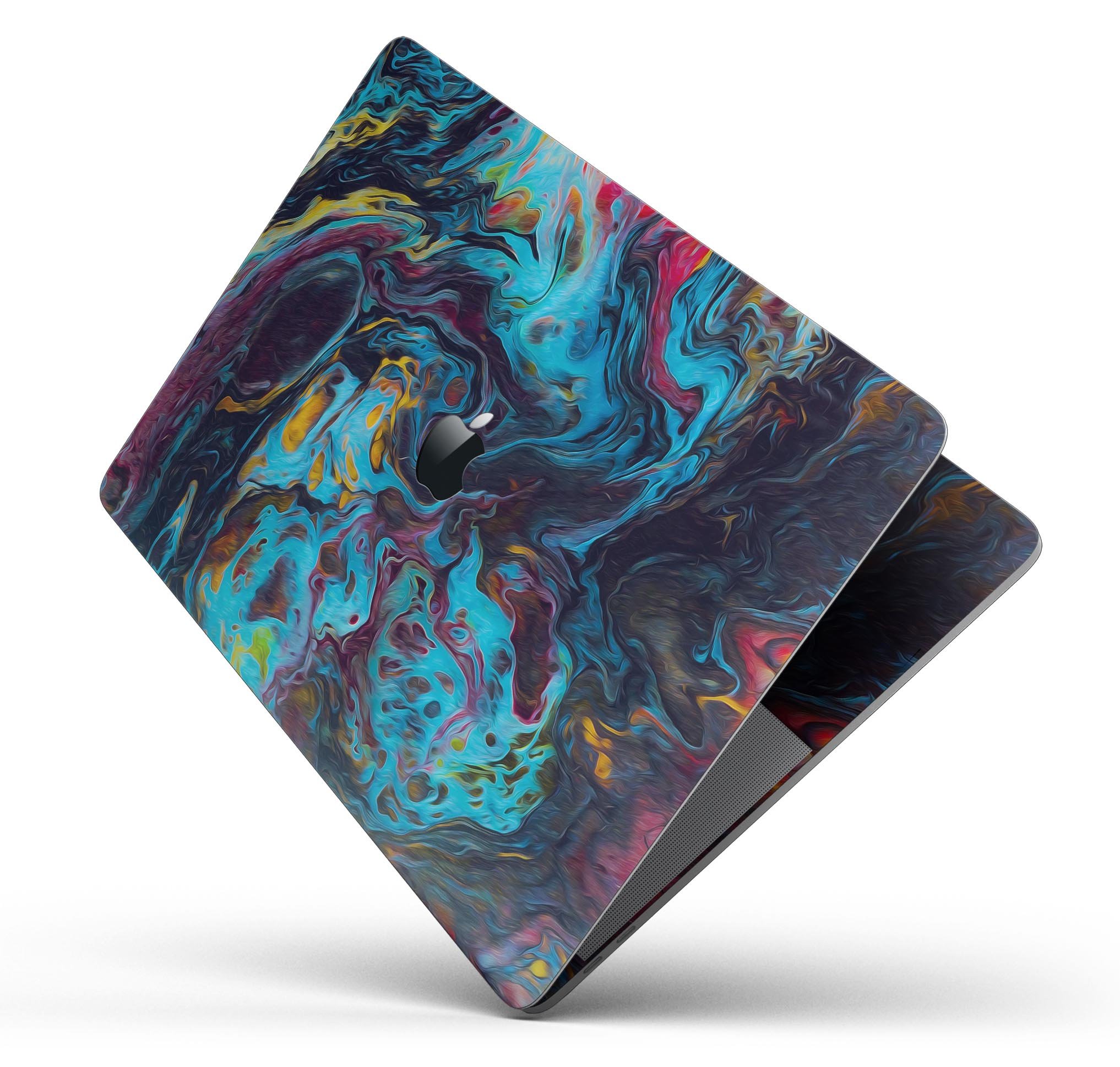 Liquid Abstract Paint Remix V43 skin decal wrap kit for MacBook, showcasing vibrant abstract design and premium vinyl material.